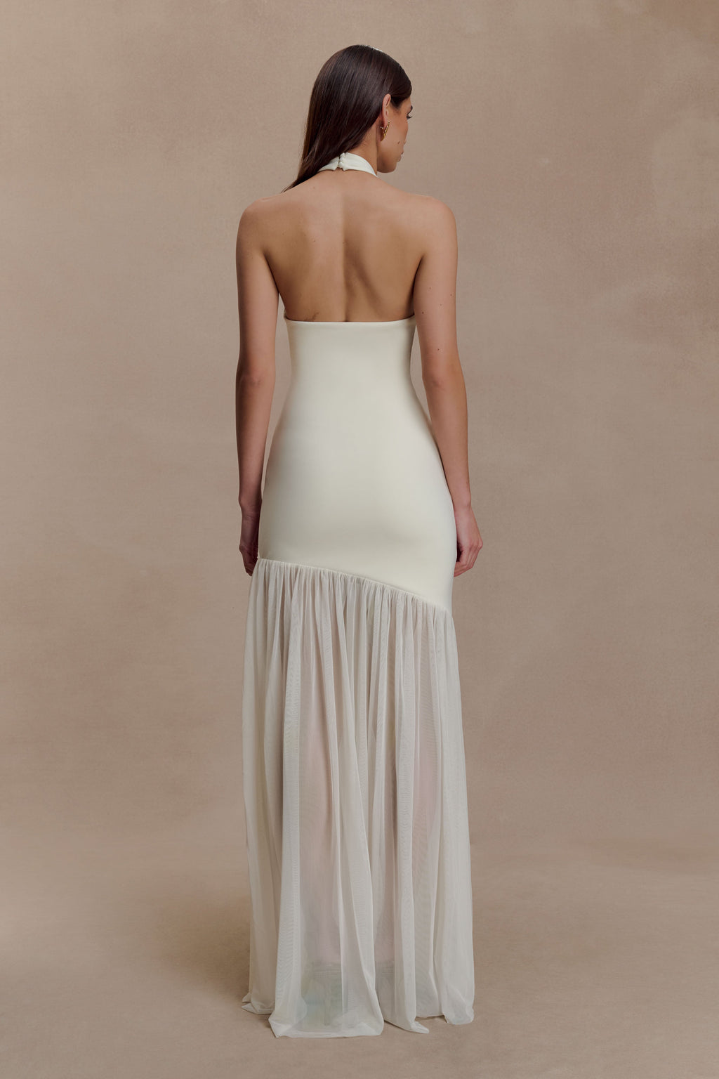 Aubree Crepe And Mesh Maxi Dress