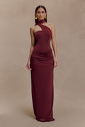 Mattea Slinky And Mesh Maxi Dress With Scarf