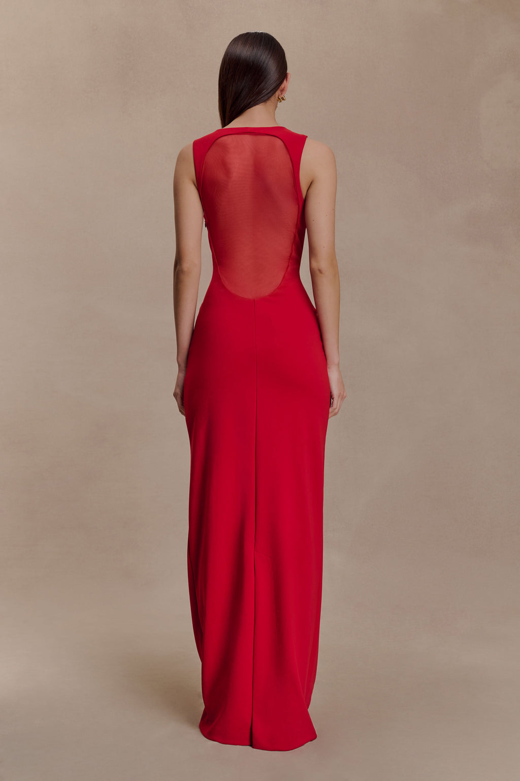 Marlon Crepe And Mesh Maxi Dress