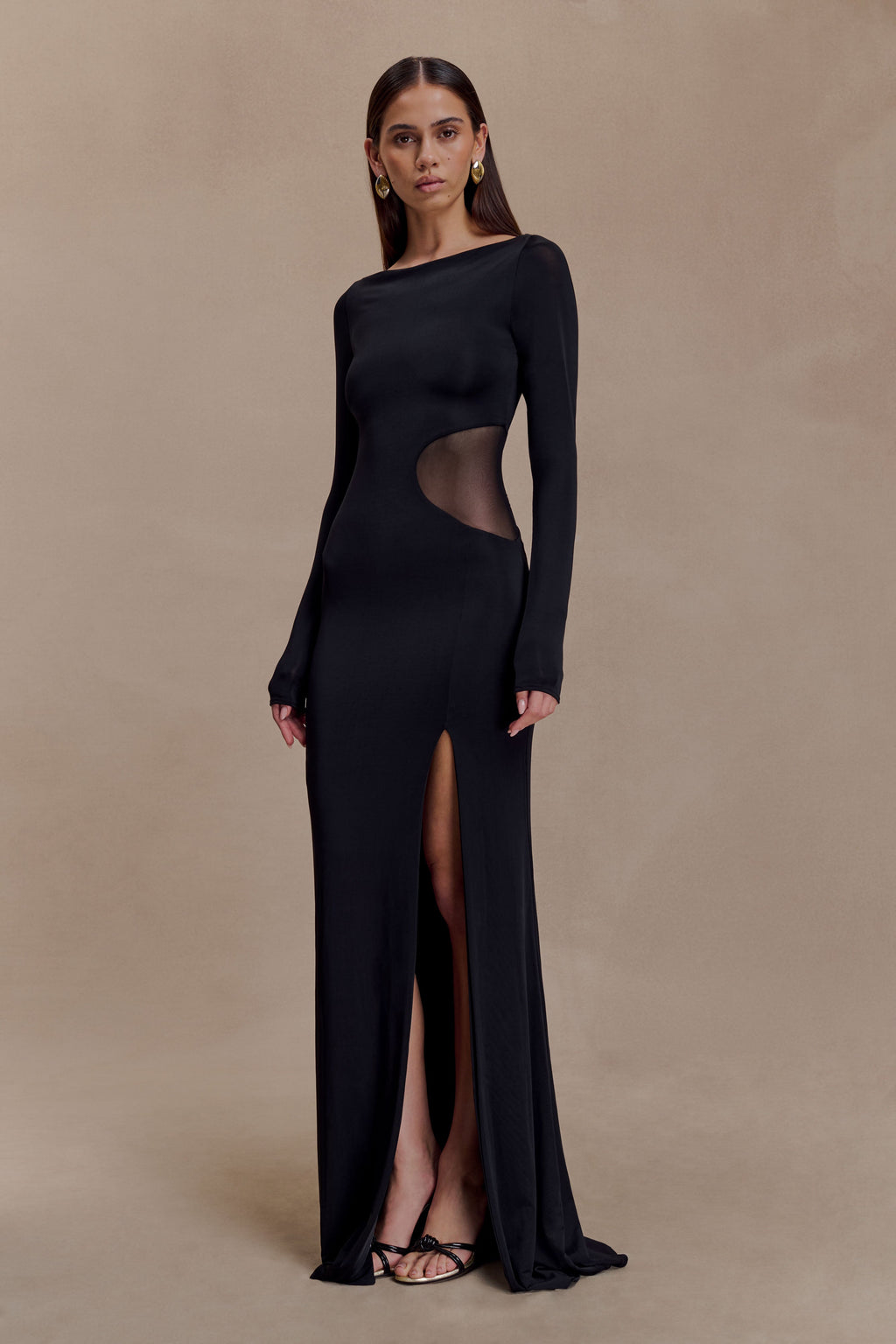 Megan Slinky And Mesh Maxi Dress