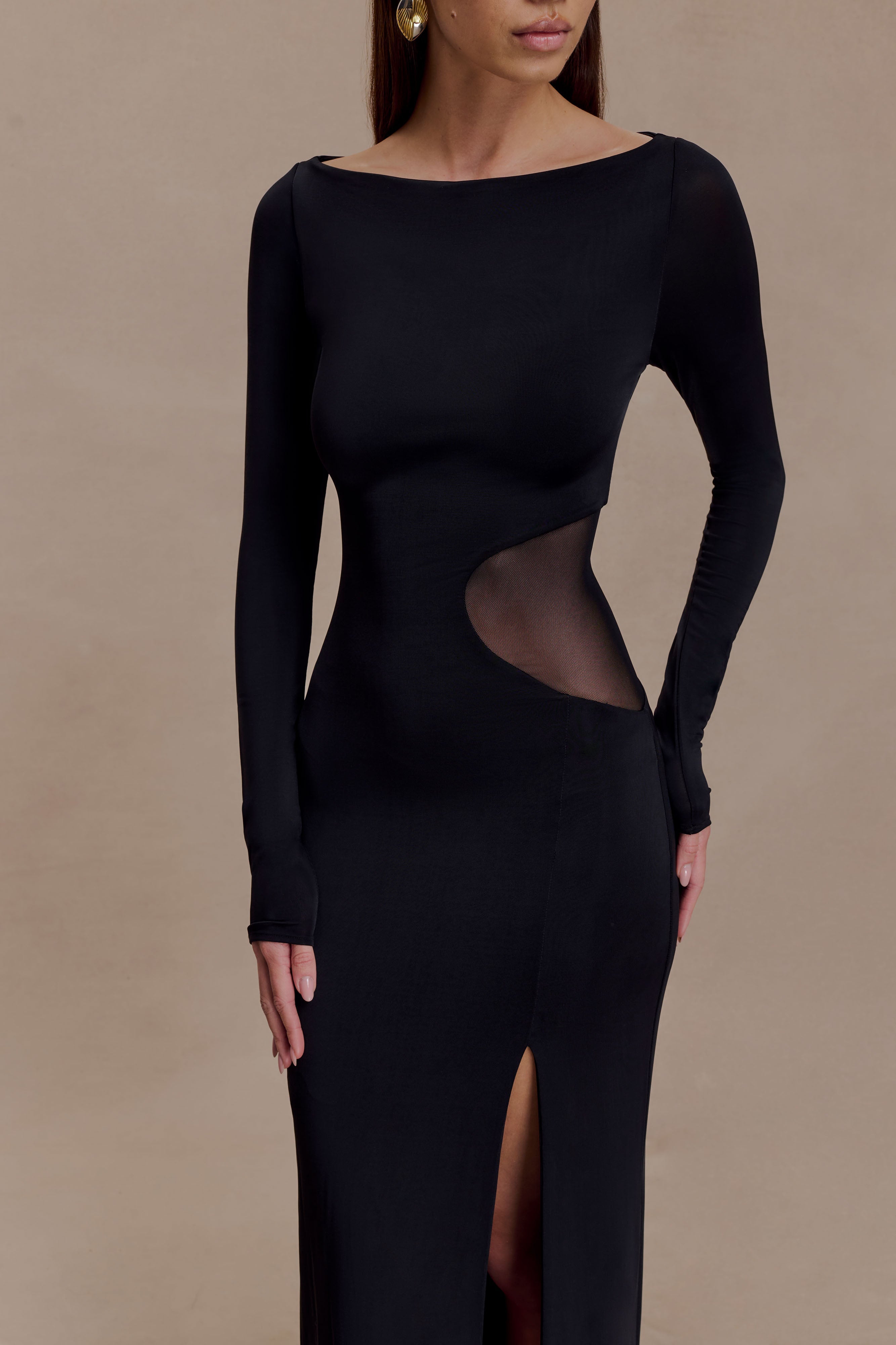 Megan Slinky And Mesh Maxi Dress