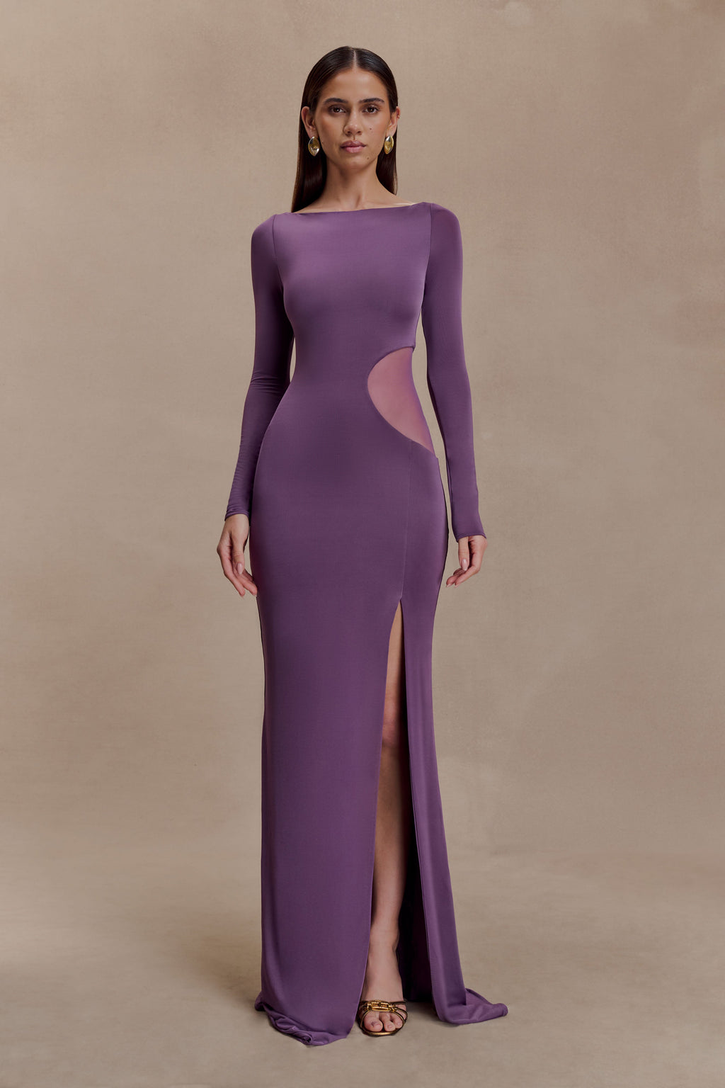 Megan Slinky And Mesh Maxi Dress