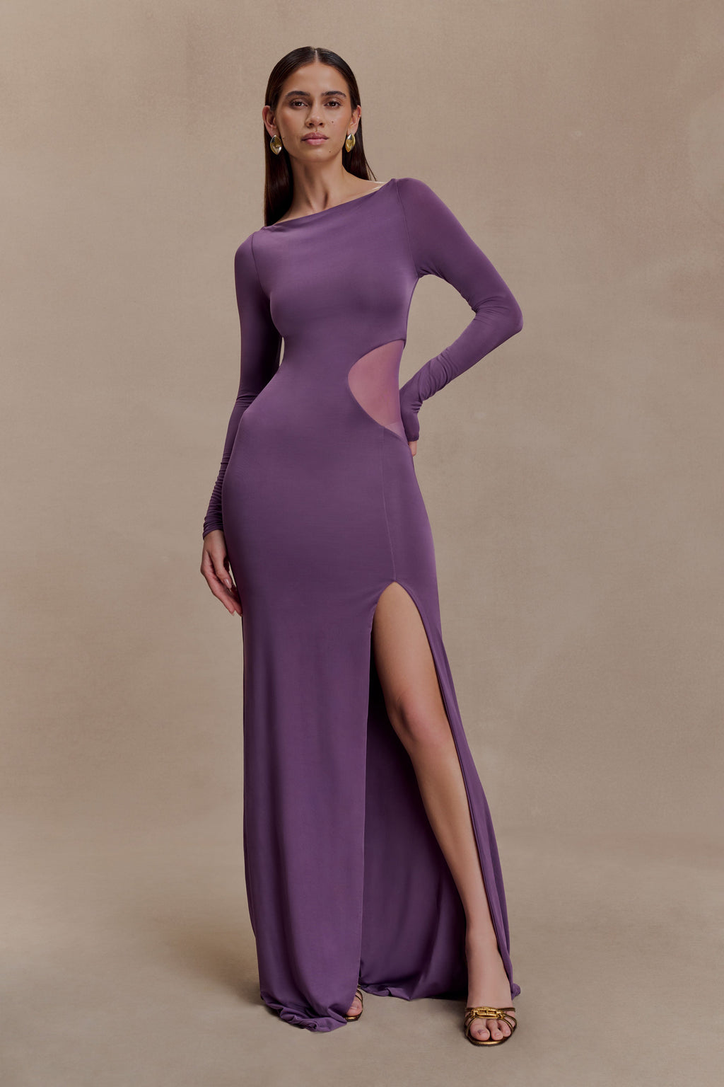 Megan Slinky And Mesh Maxi Dress