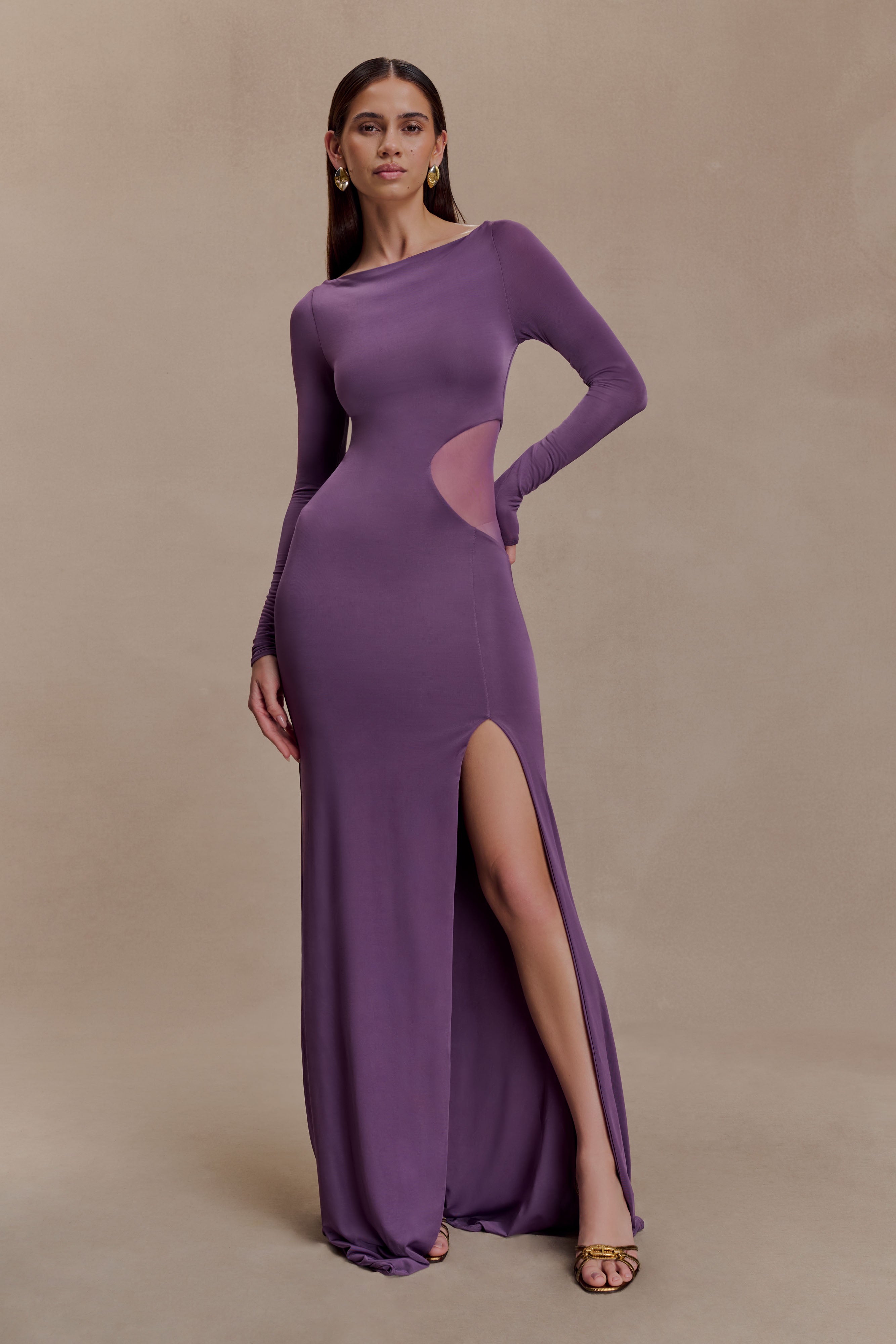 Megan Slinky And Mesh Maxi Dress