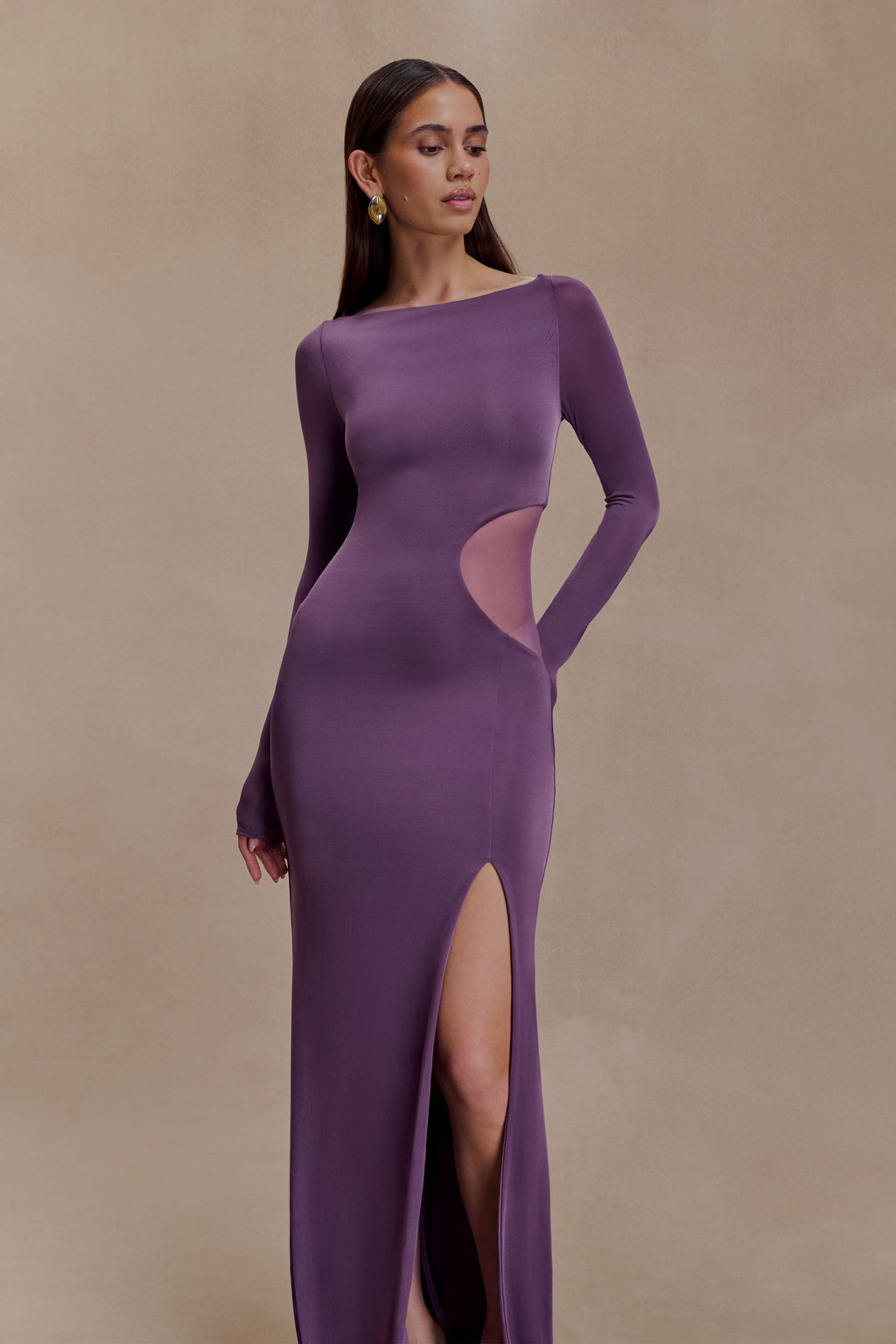 Megan Slinky And Mesh Maxi Dress
