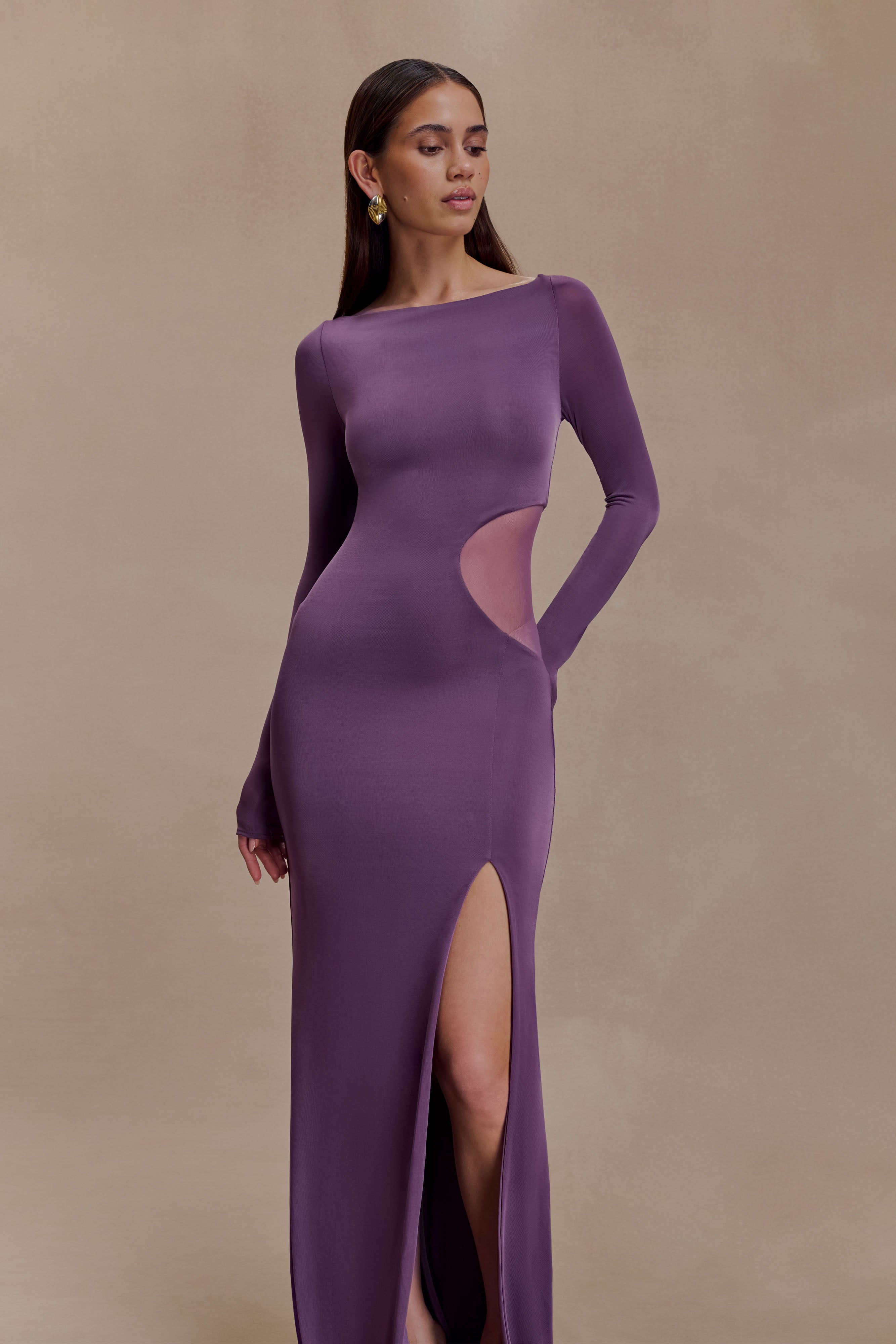 Megan Slinky And Mesh Maxi Dress