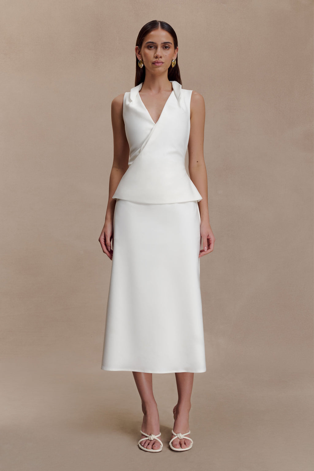 Yanina Cotton Halter Midi Dress
