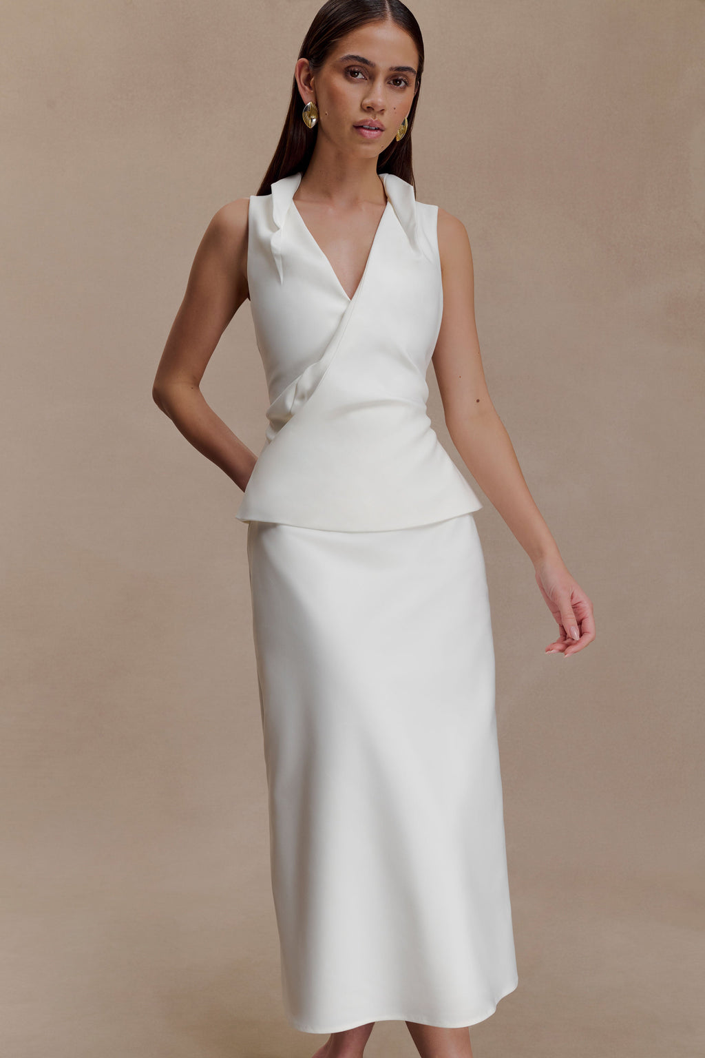 Yanina Cotton Halter Midi Dress