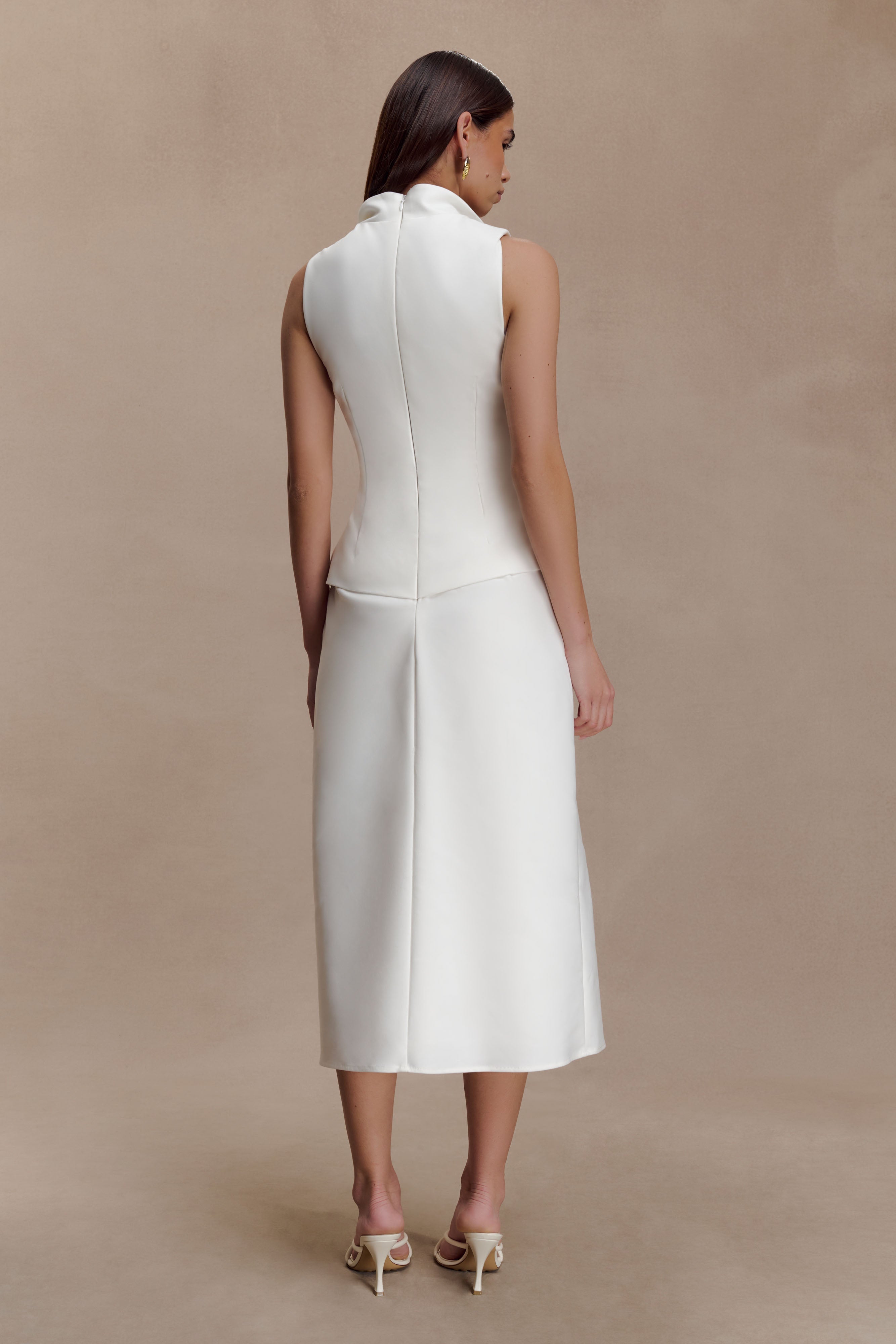 Yanina Cotton Halter Midi Dress