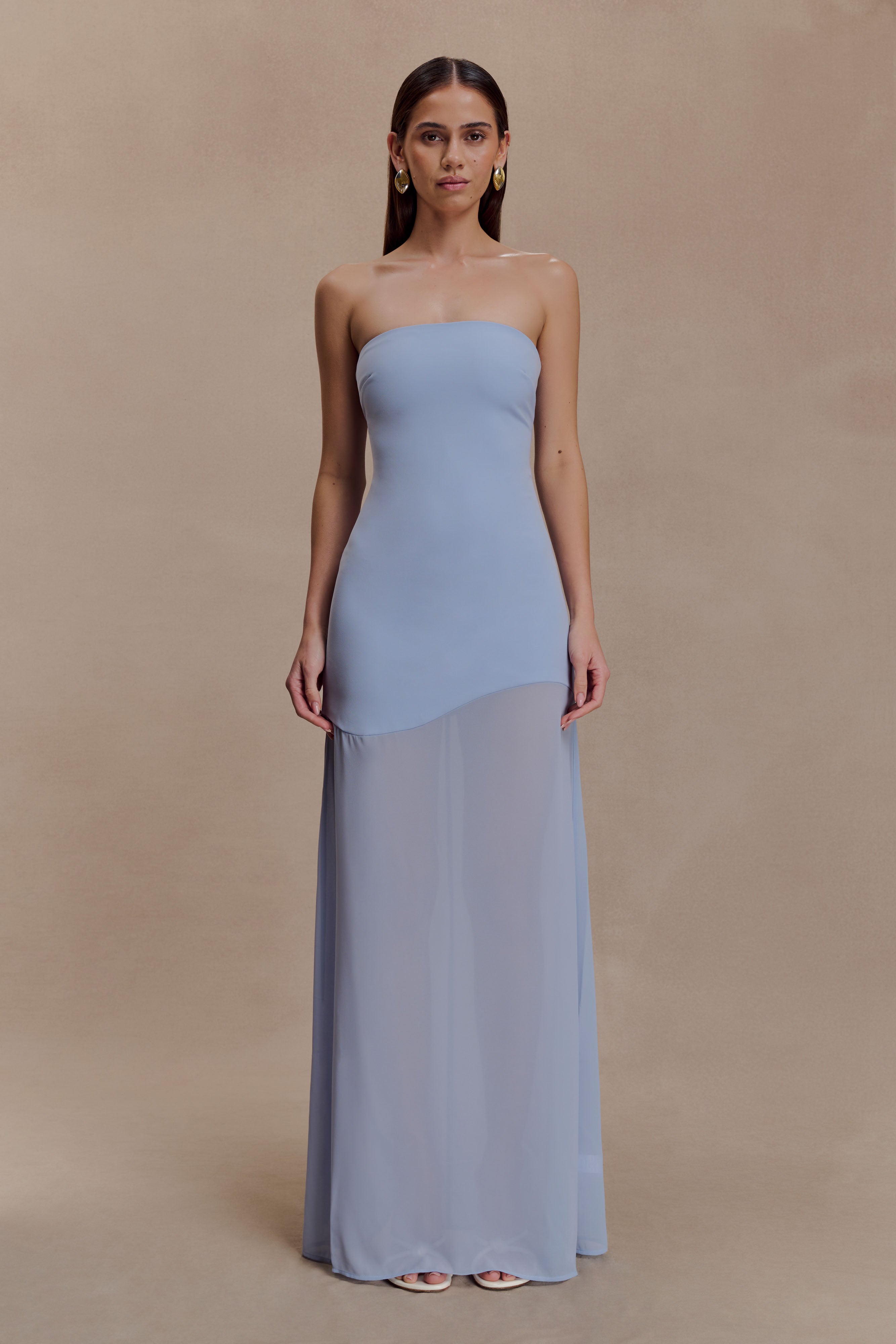 Mason Crepe And Chiffon Maxi Dress