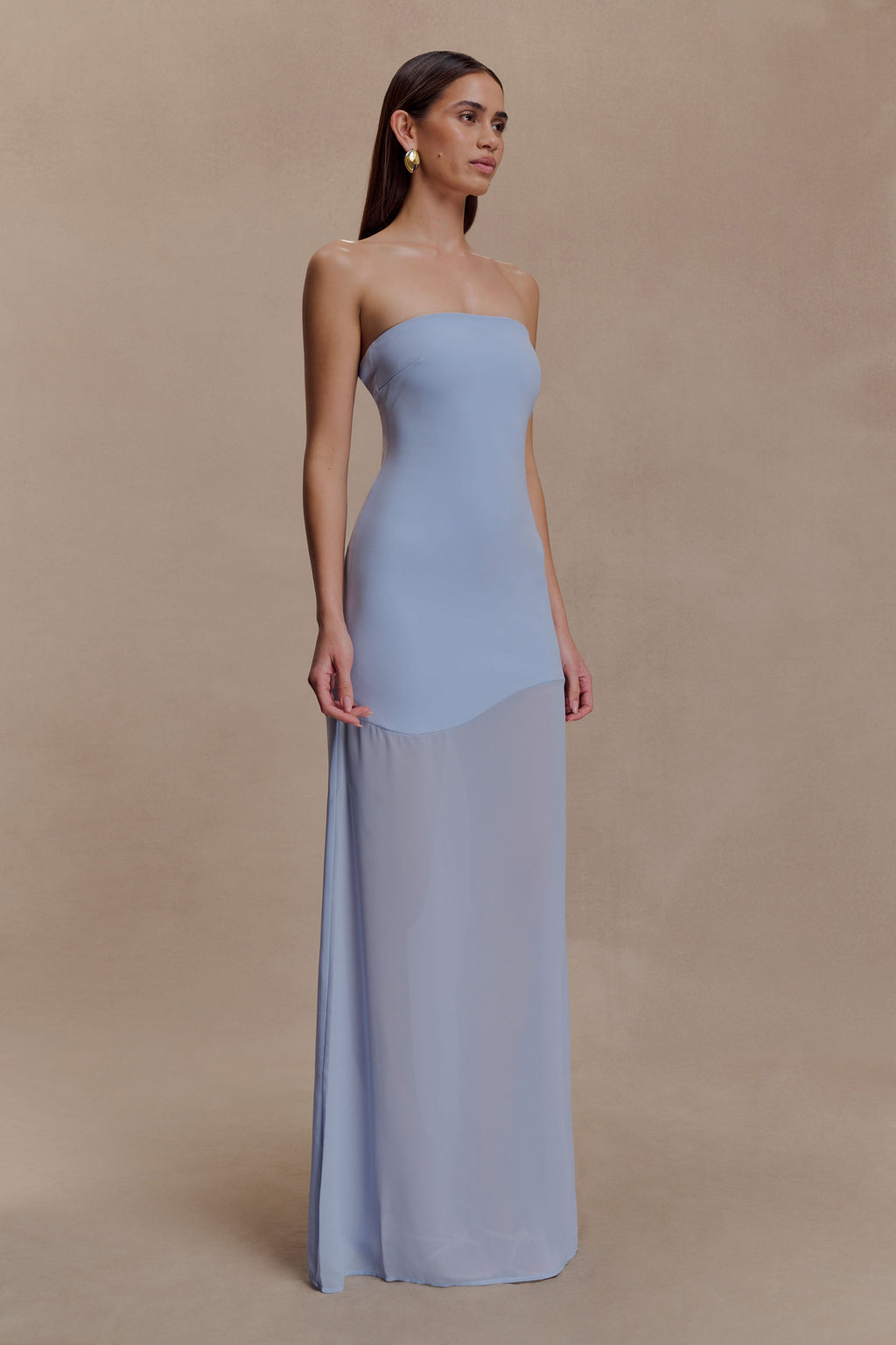 Mason Crepe And Chiffon Maxi Dress