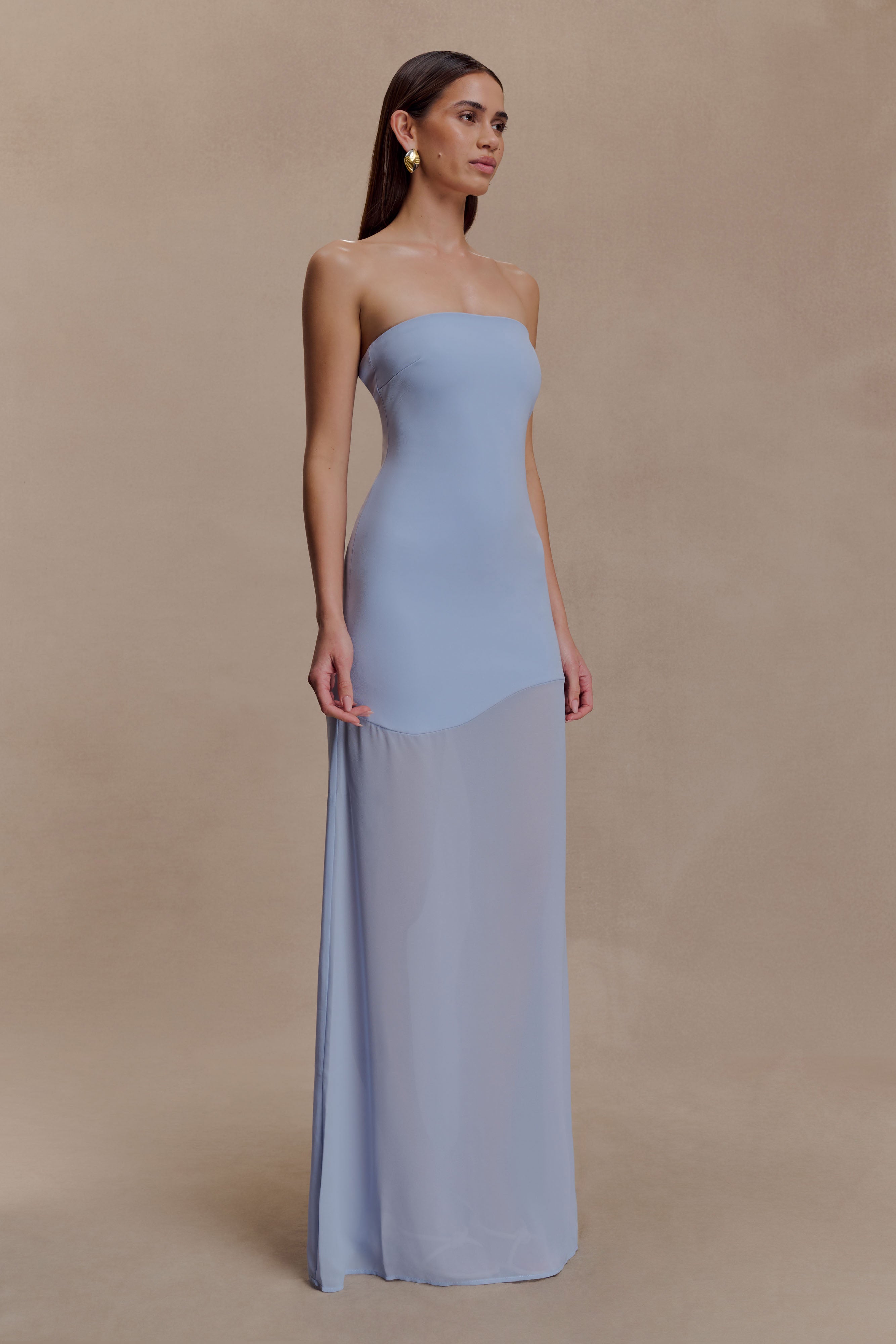 Mason Crepe And Chiffon Maxi Dress