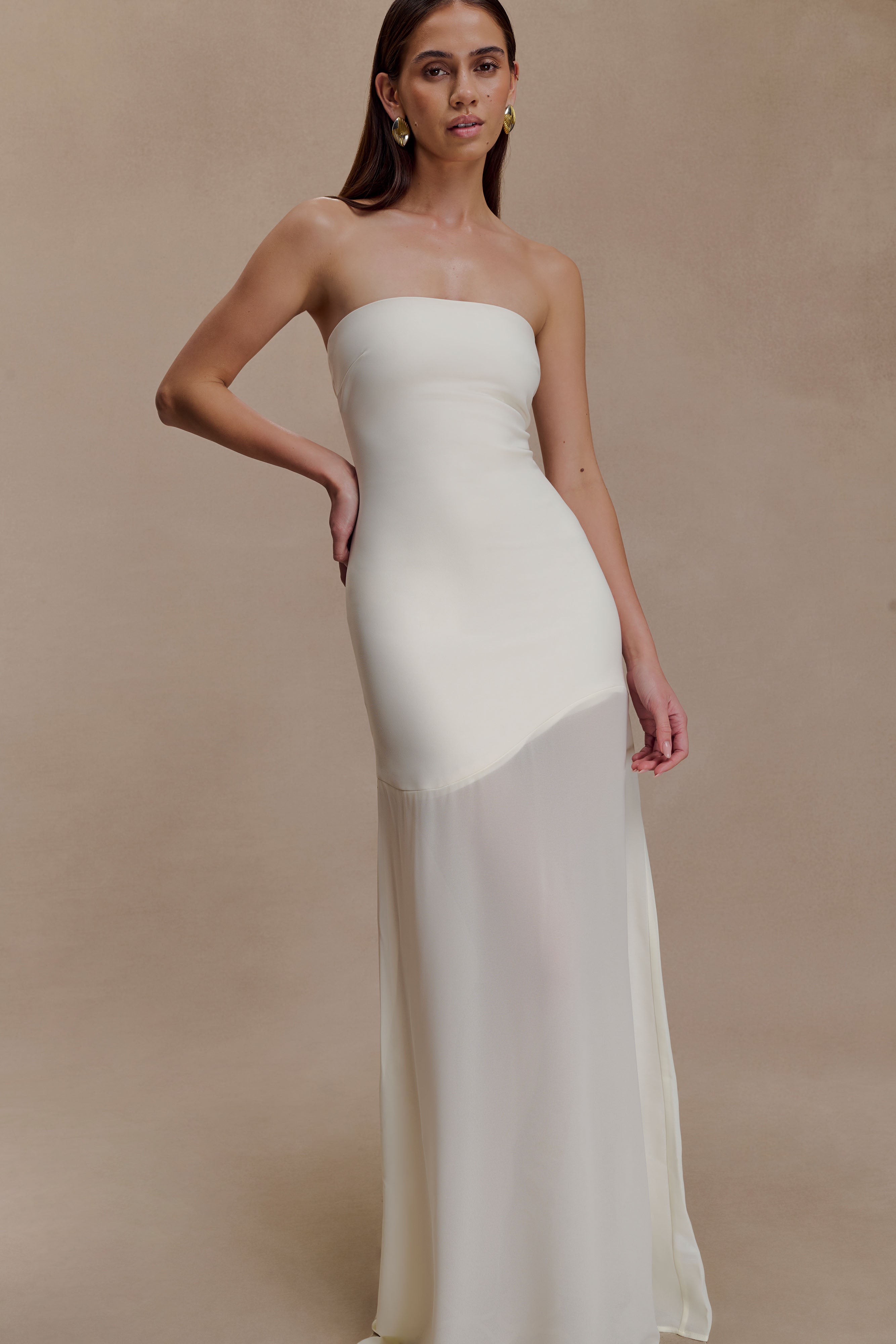 Mason Crepe And Chiffon Maxi Dress