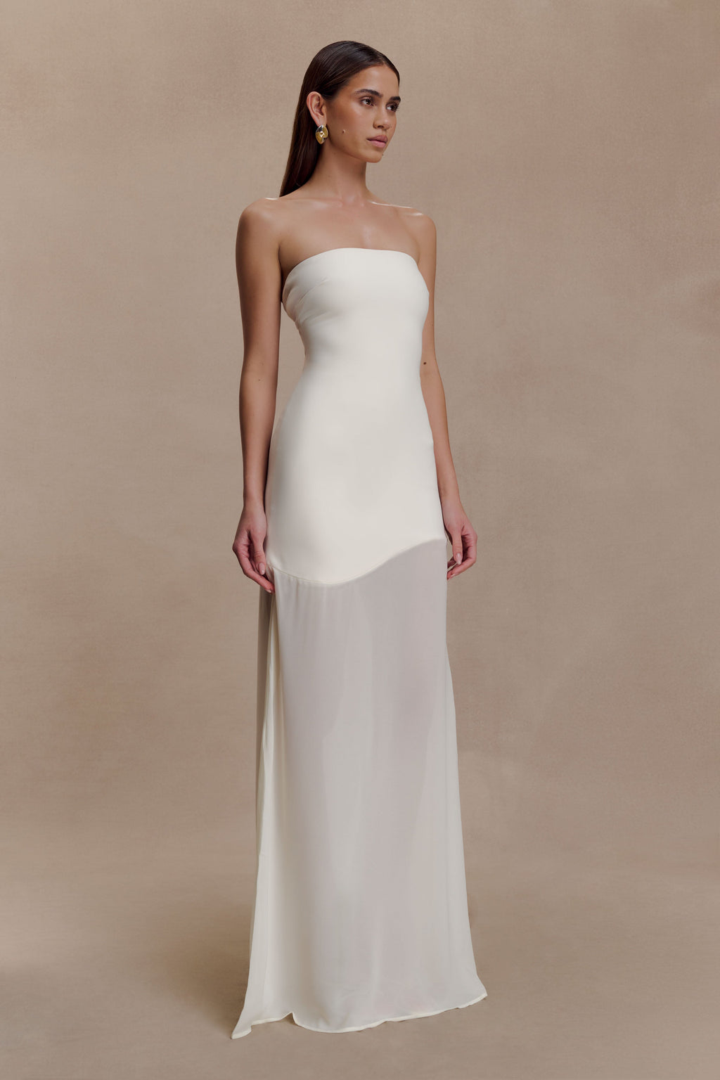 Mason Crepe And Chiffon Maxi Dress