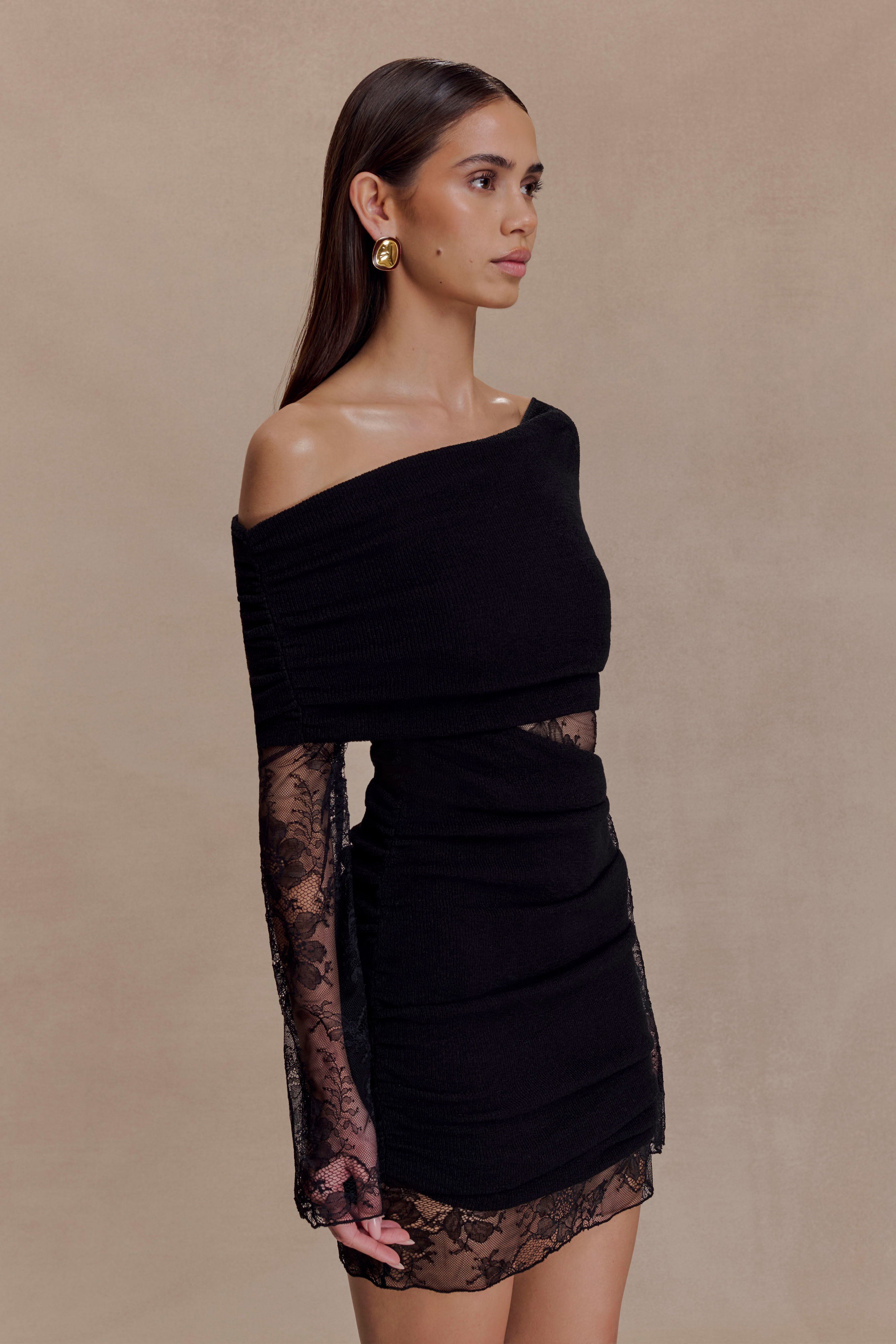 Luxie Lace Knit Mini Dress