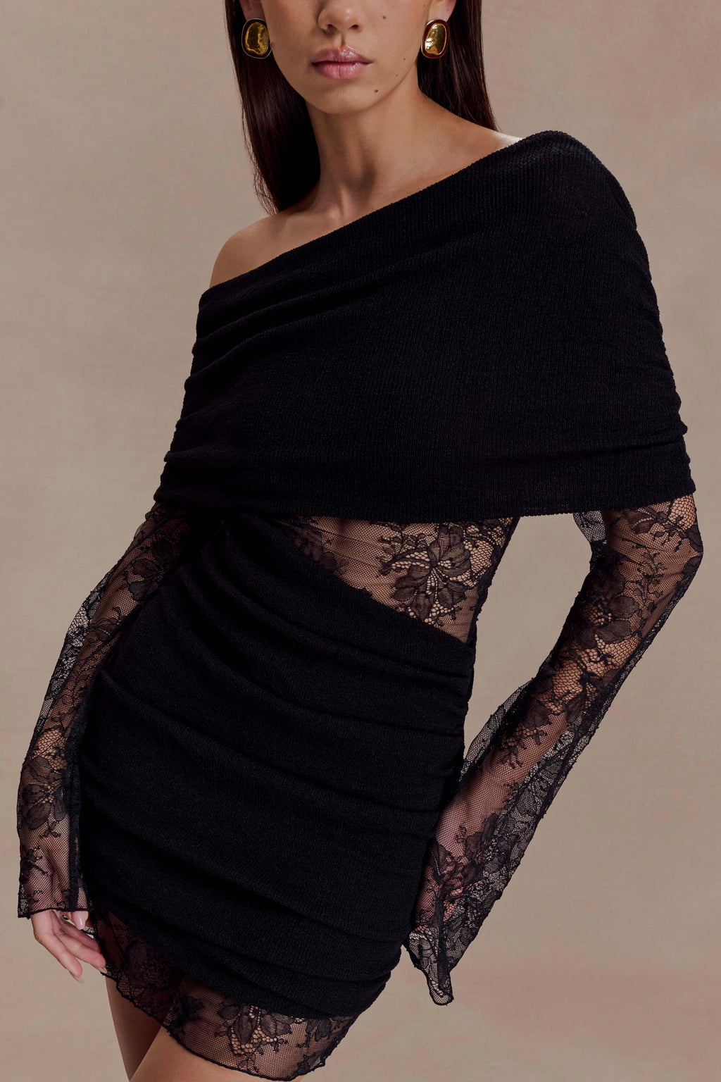 Luxie Lace Knit Mini Dress