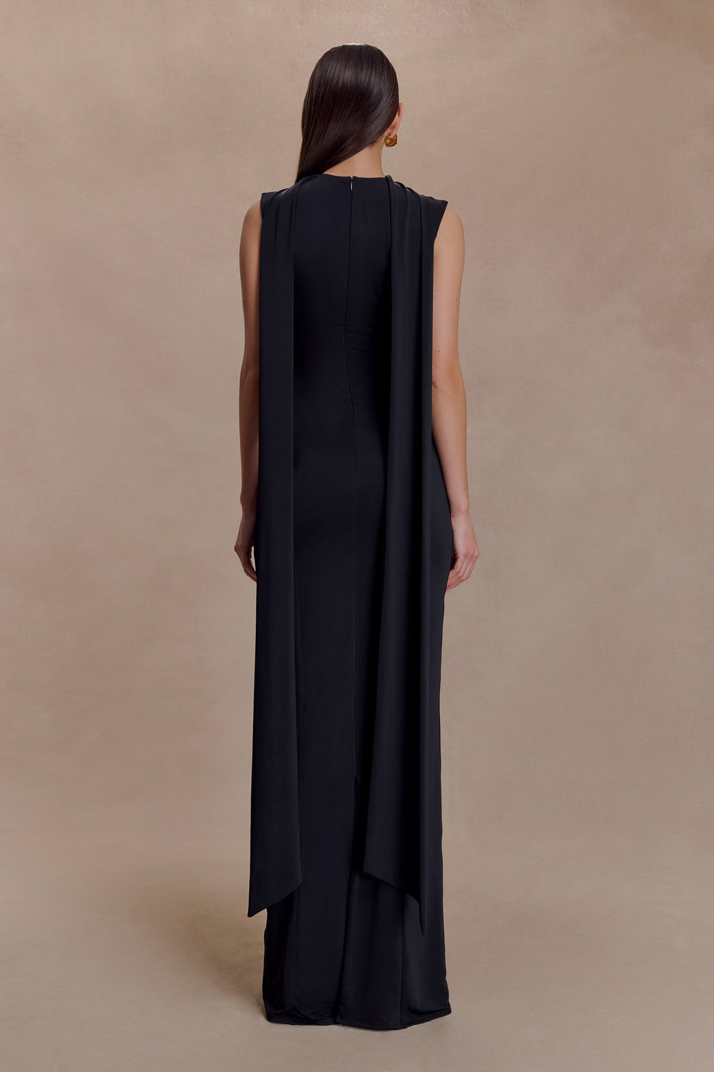 Wisteria Slinky Maxi Dress With Scarf