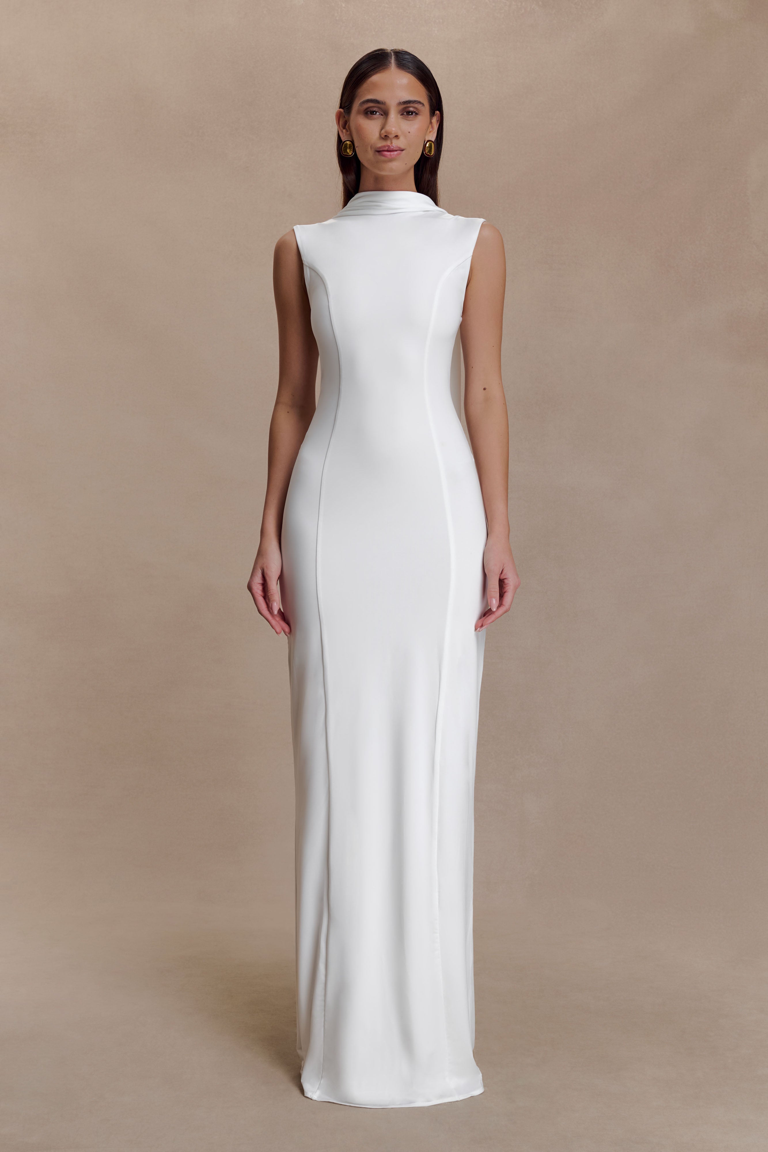 Wisteria Slinky Maxi Dress With Scarf