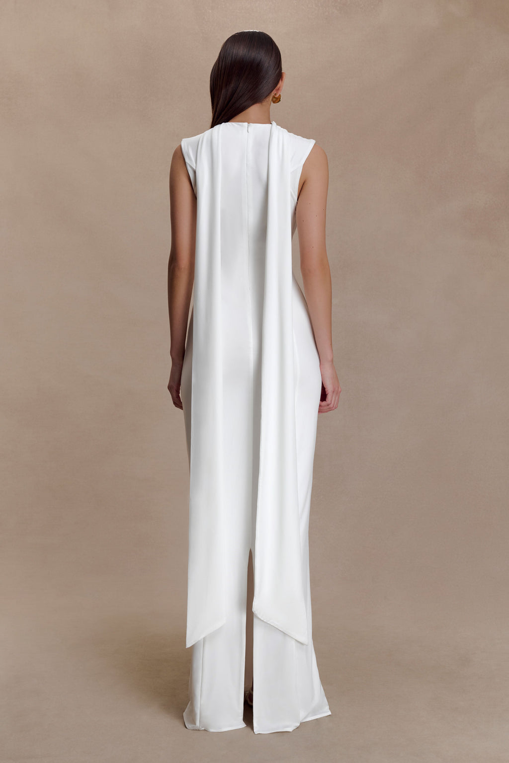 Wisteria Slinky Maxi Dress With Scarf