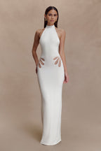 Brock Knit Halter Maxi Dress in White – Chic&Drifts