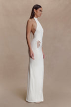 Brock Knit Halter Maxi Dress in White – Chic&Drifts