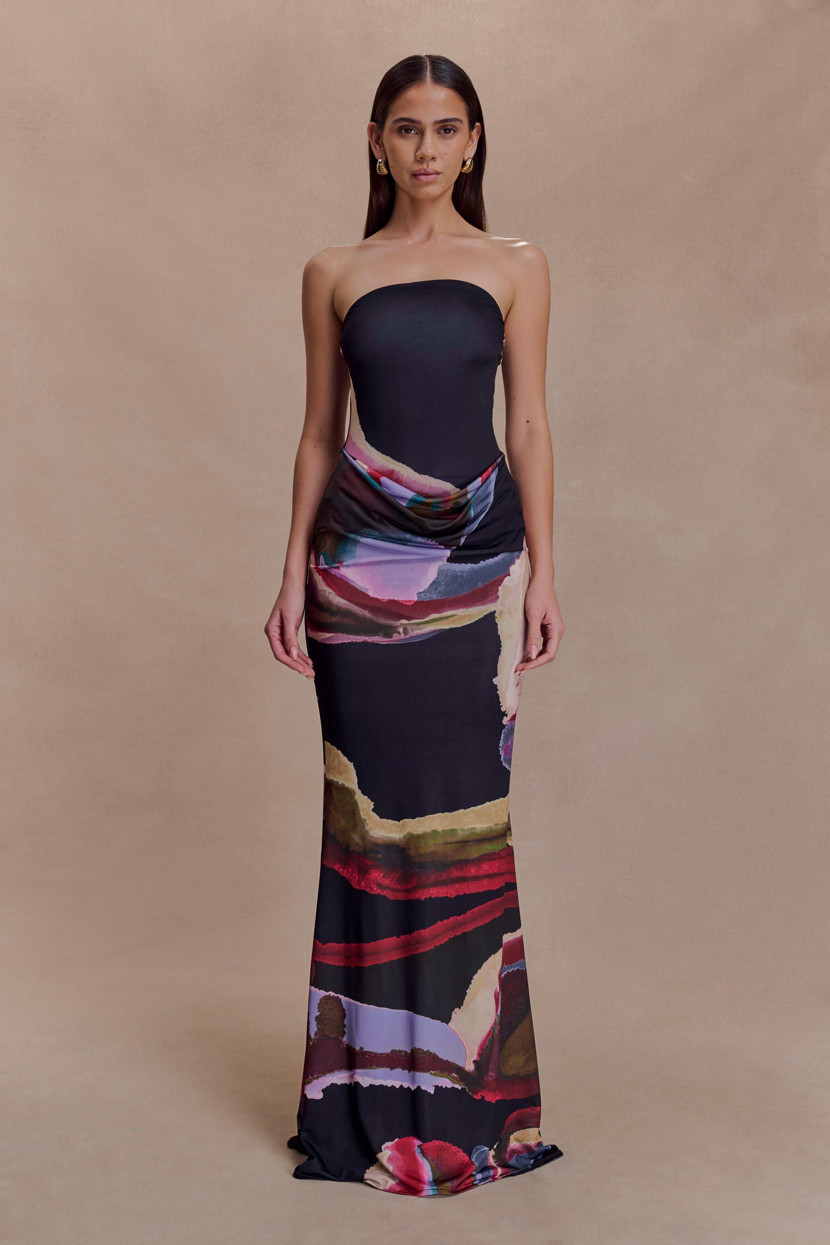 Madison Strapless Slinky Maxi Dress
