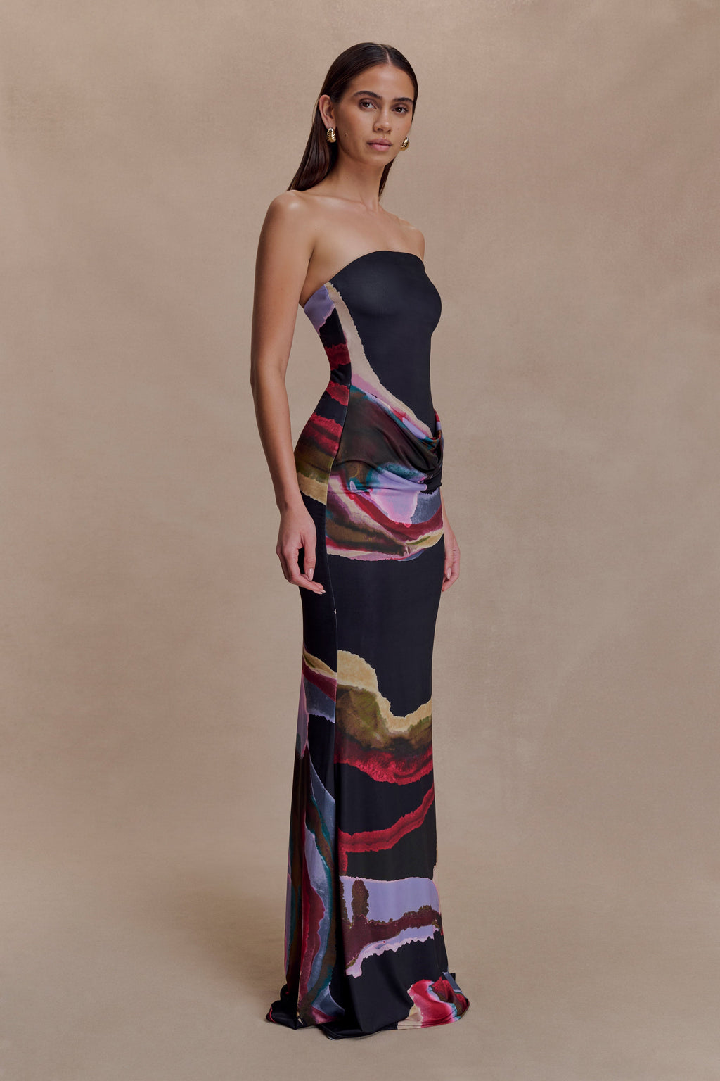 Madison Strapless Slinky Maxi Dress
