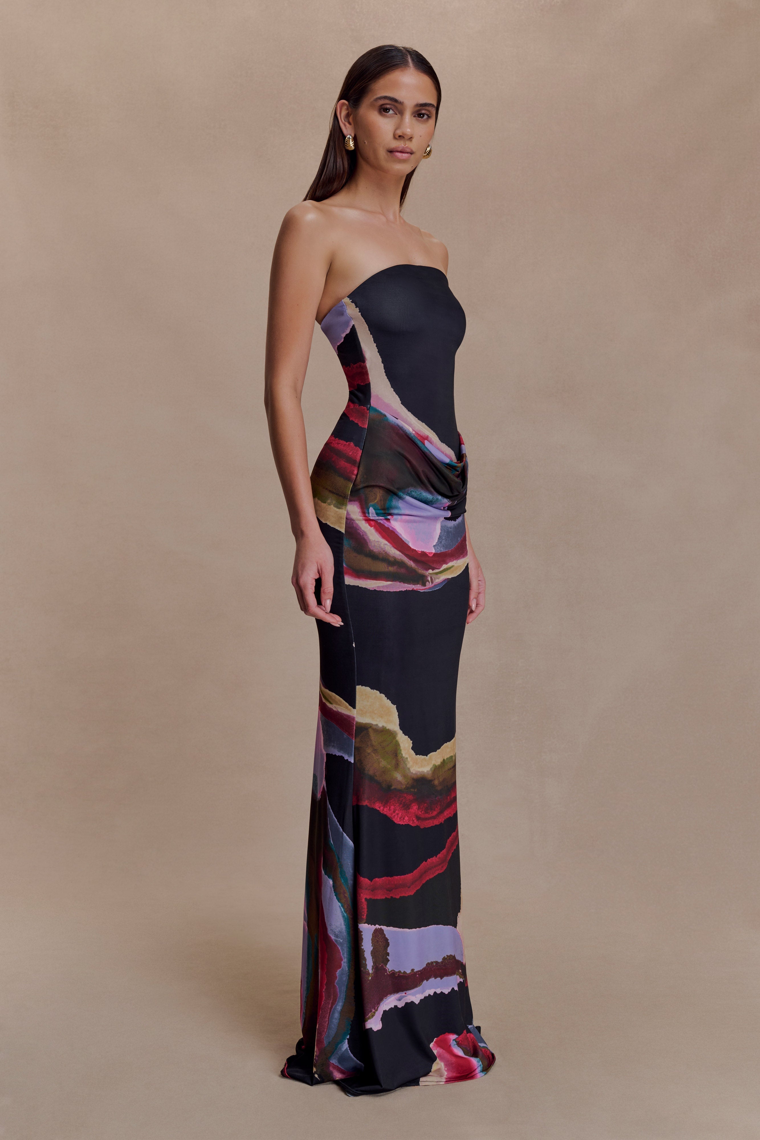 Madison Strapless Slinky Maxi Dress