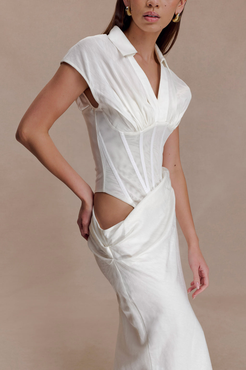 Saphira Shirt Corset Maxi Dress