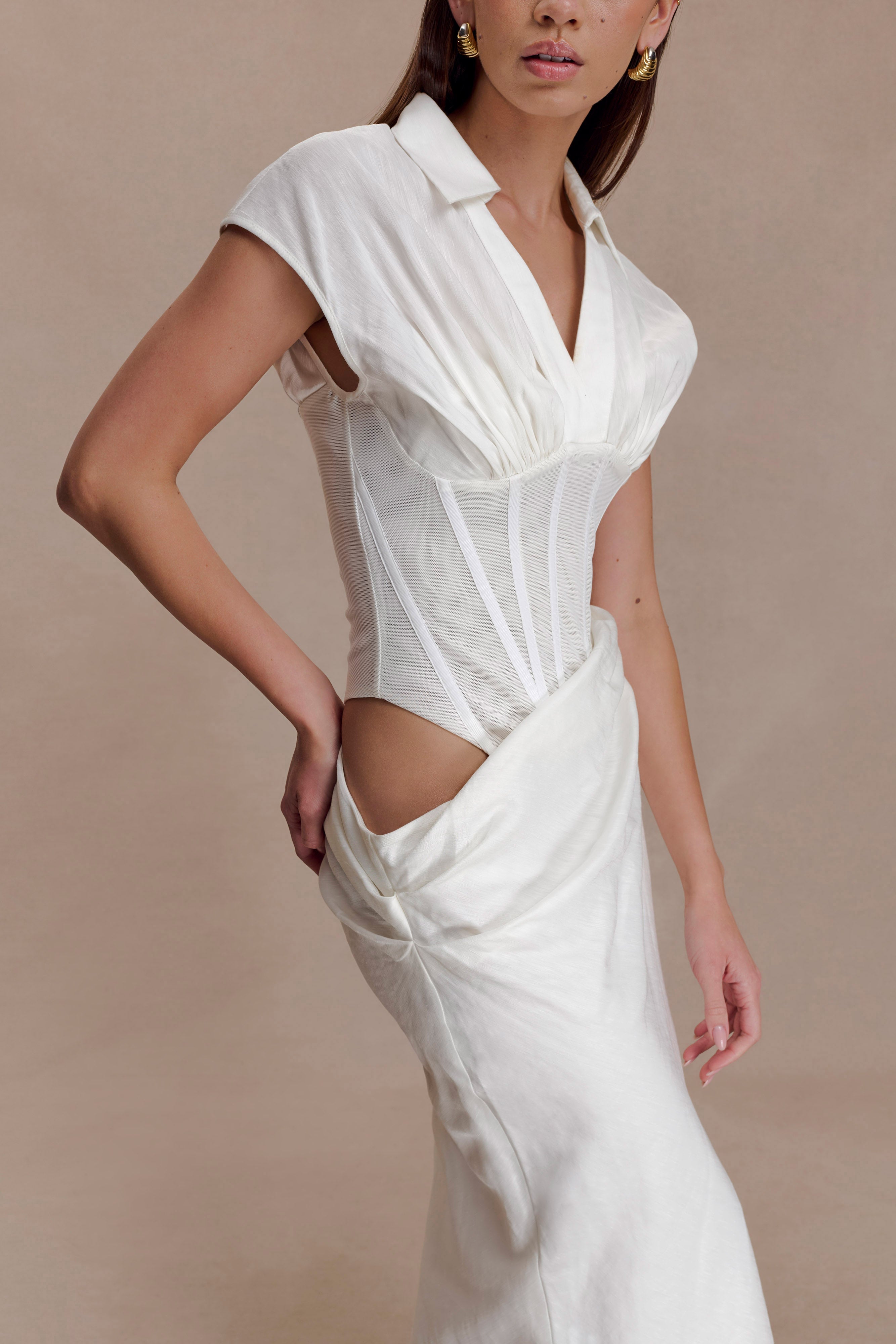 Saphira Shirt Corset Maxi Dress