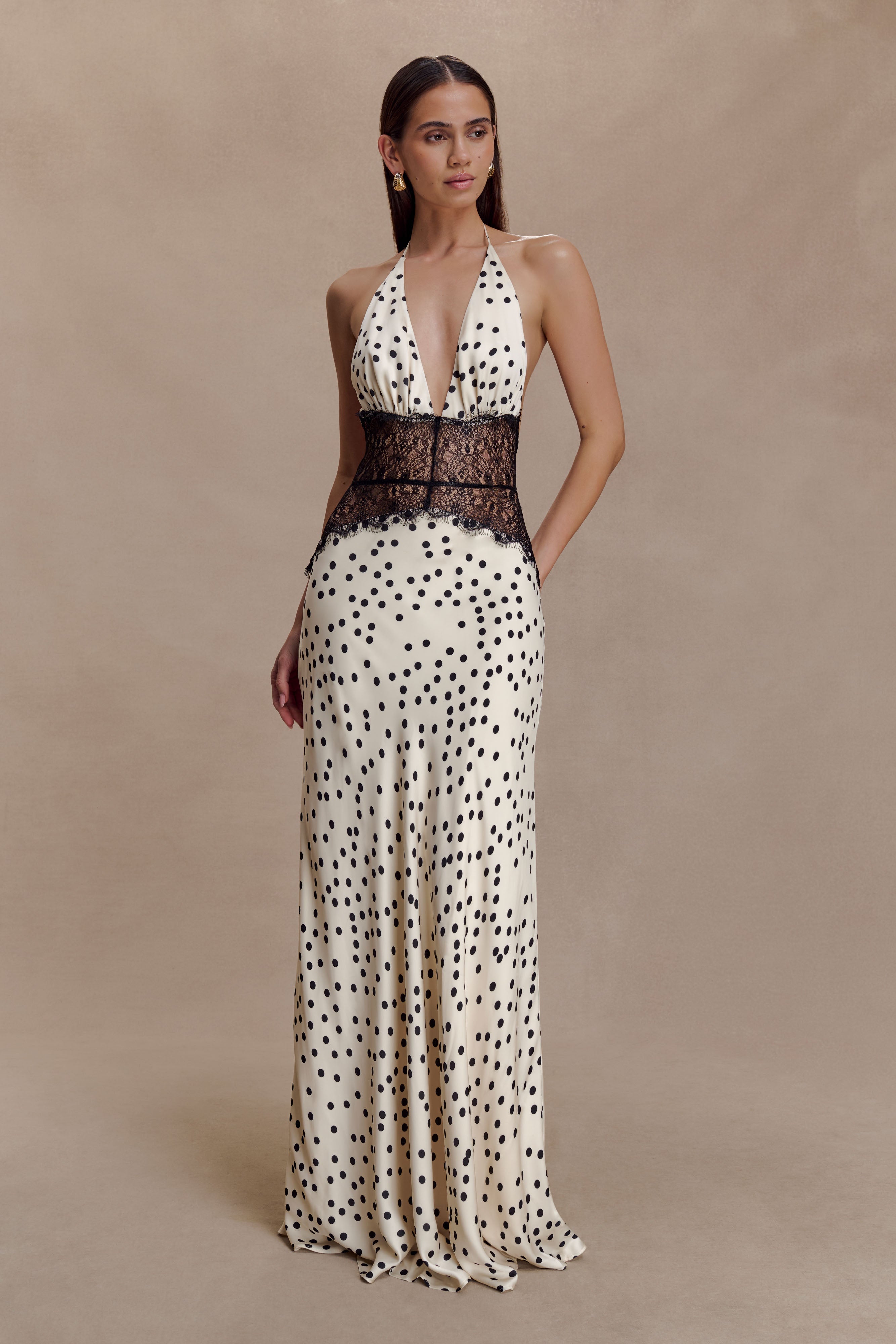 Dinah Lace And Satin Maxi Dress