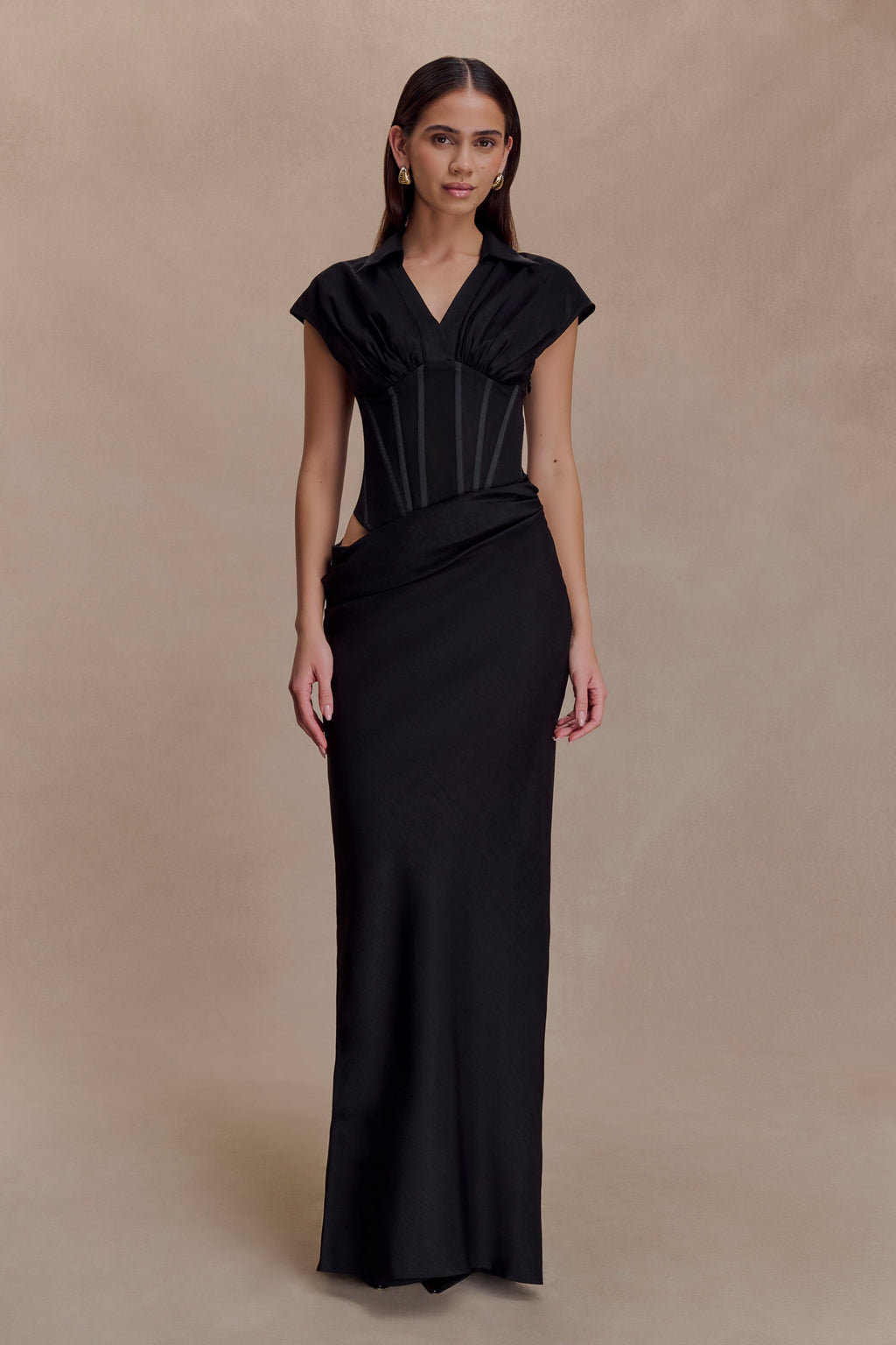 Saphira Shirt Corset Maxi Dress