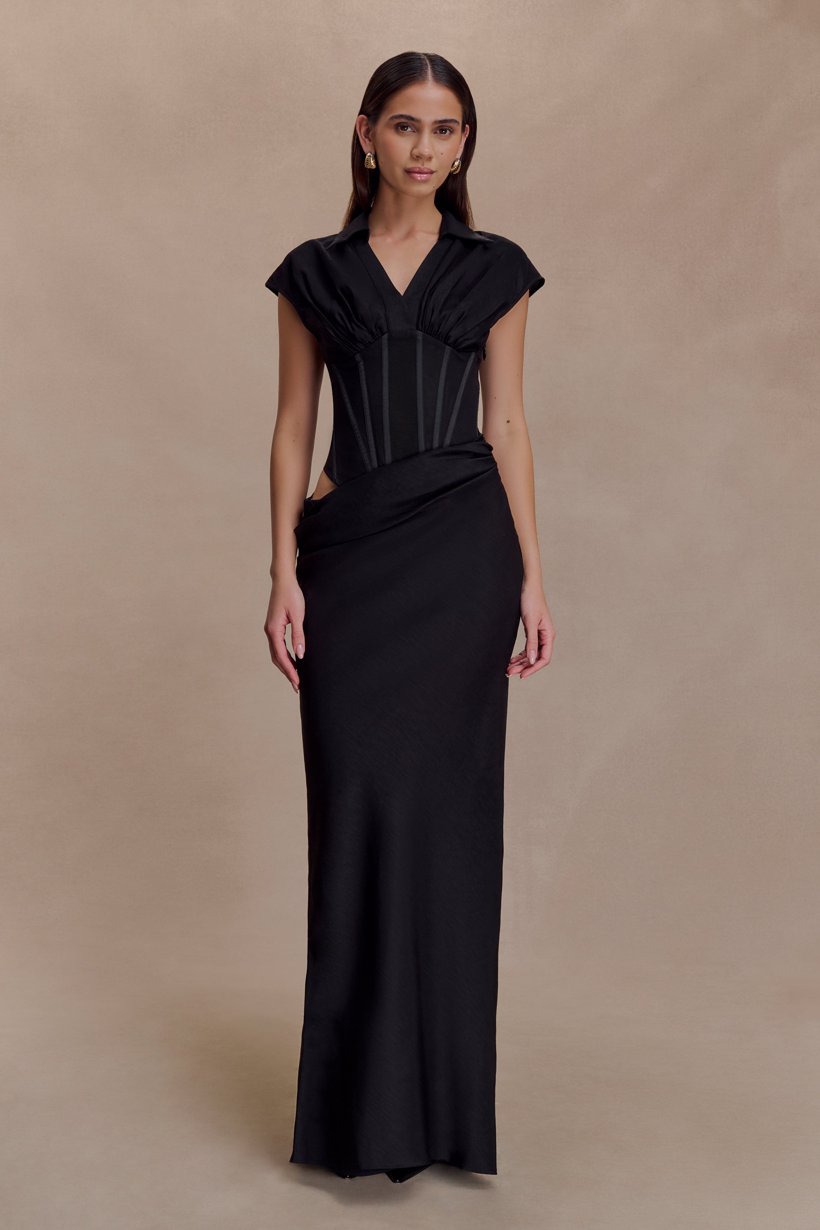 Saphira Shirt Corset Maxi Dress
