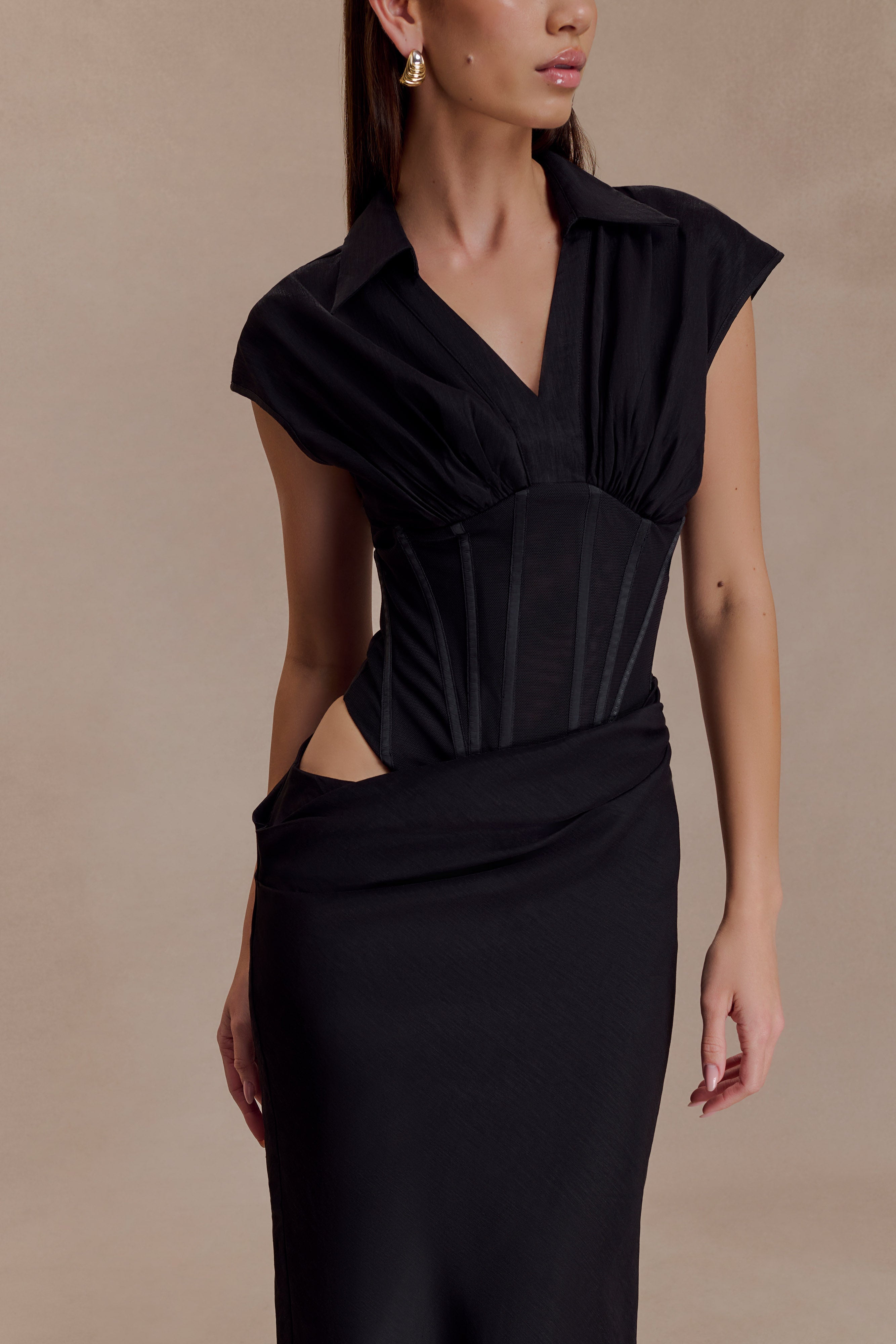 Saphira Shirt Corset Maxi Dress