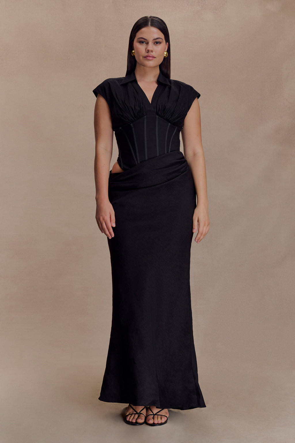 Saphira Shirt Corset Maxi Dress