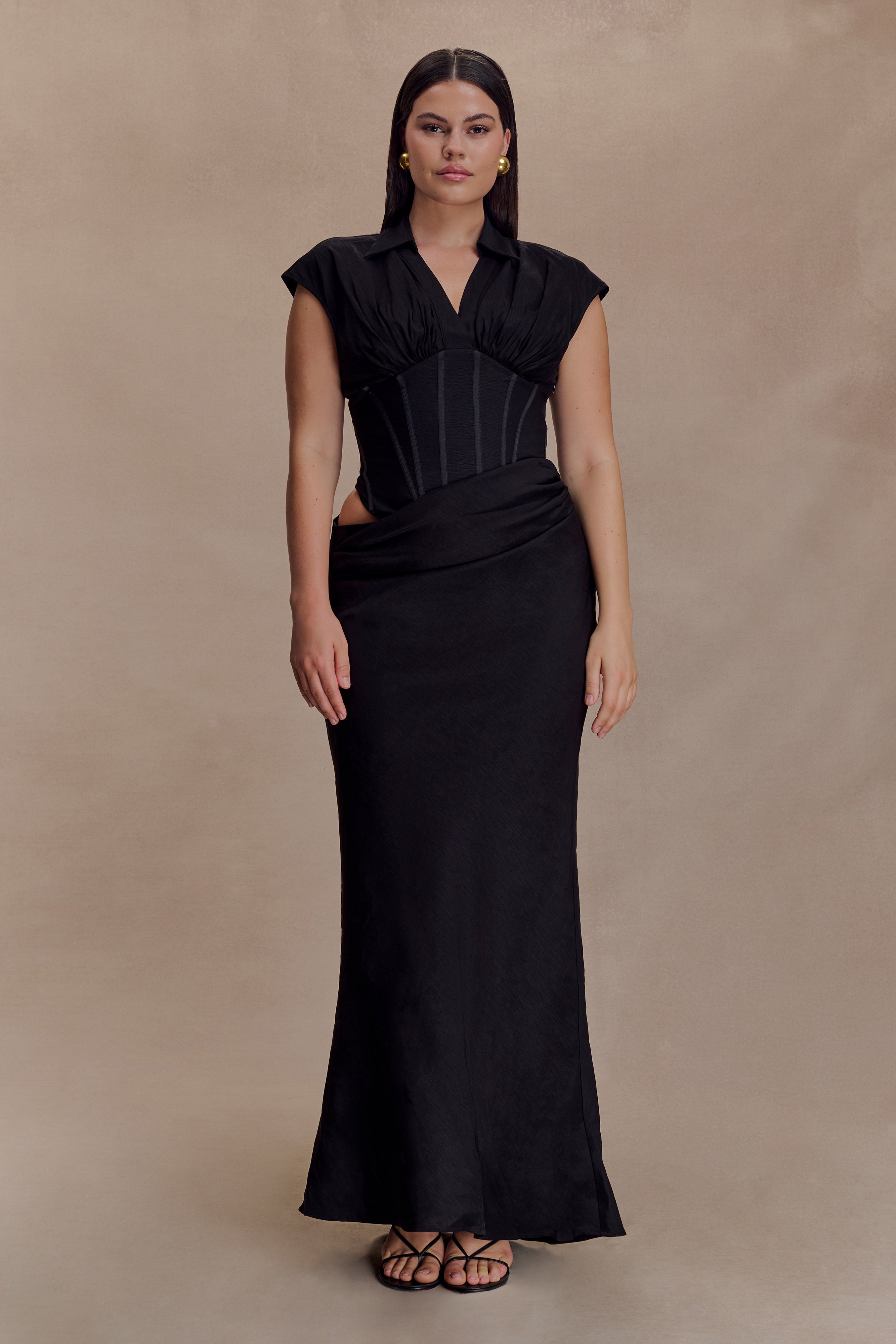 Saphira Shirt Corset Maxi Dress
