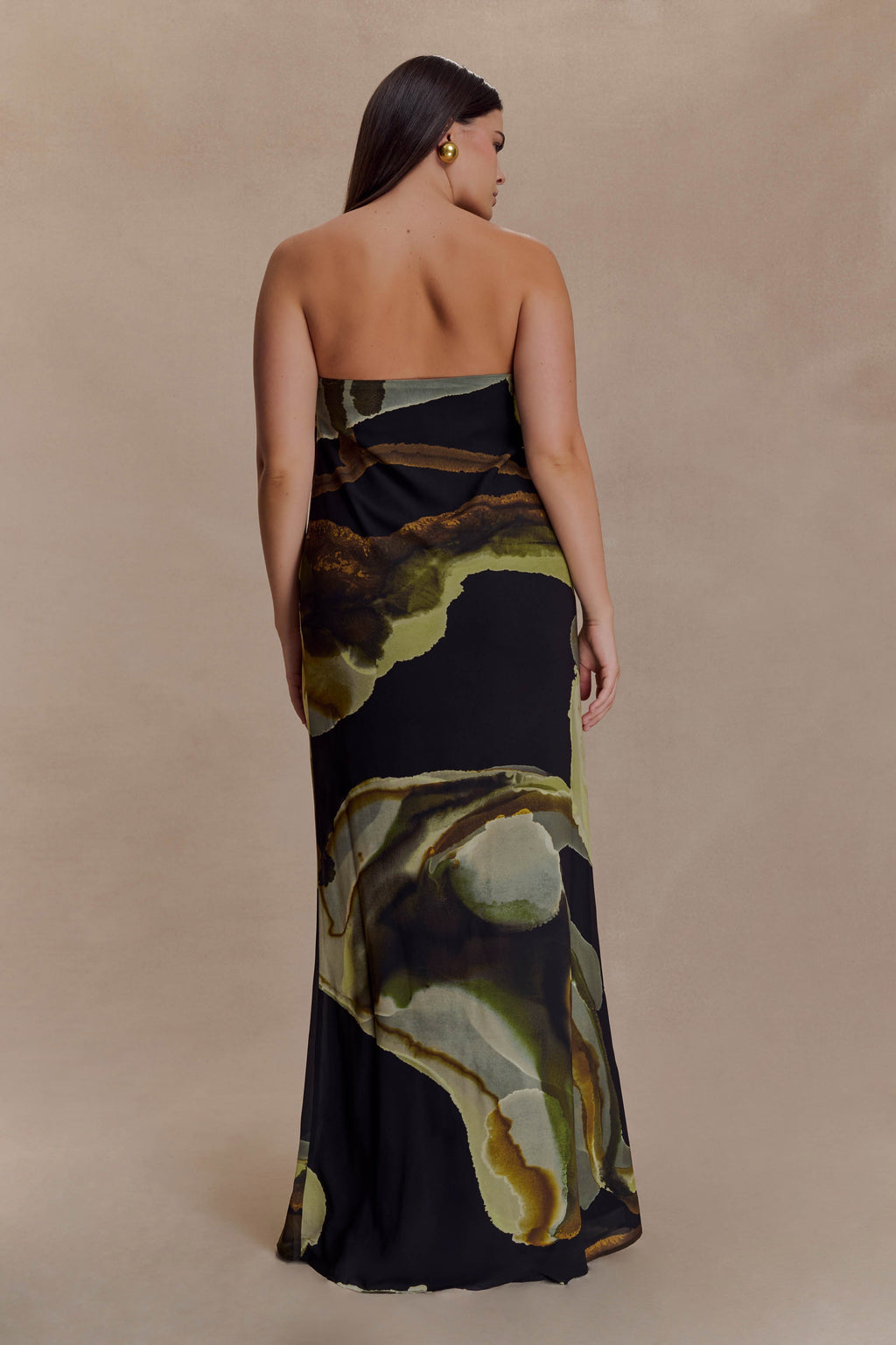 Amaya Strapless Chiffon Maxi Dress