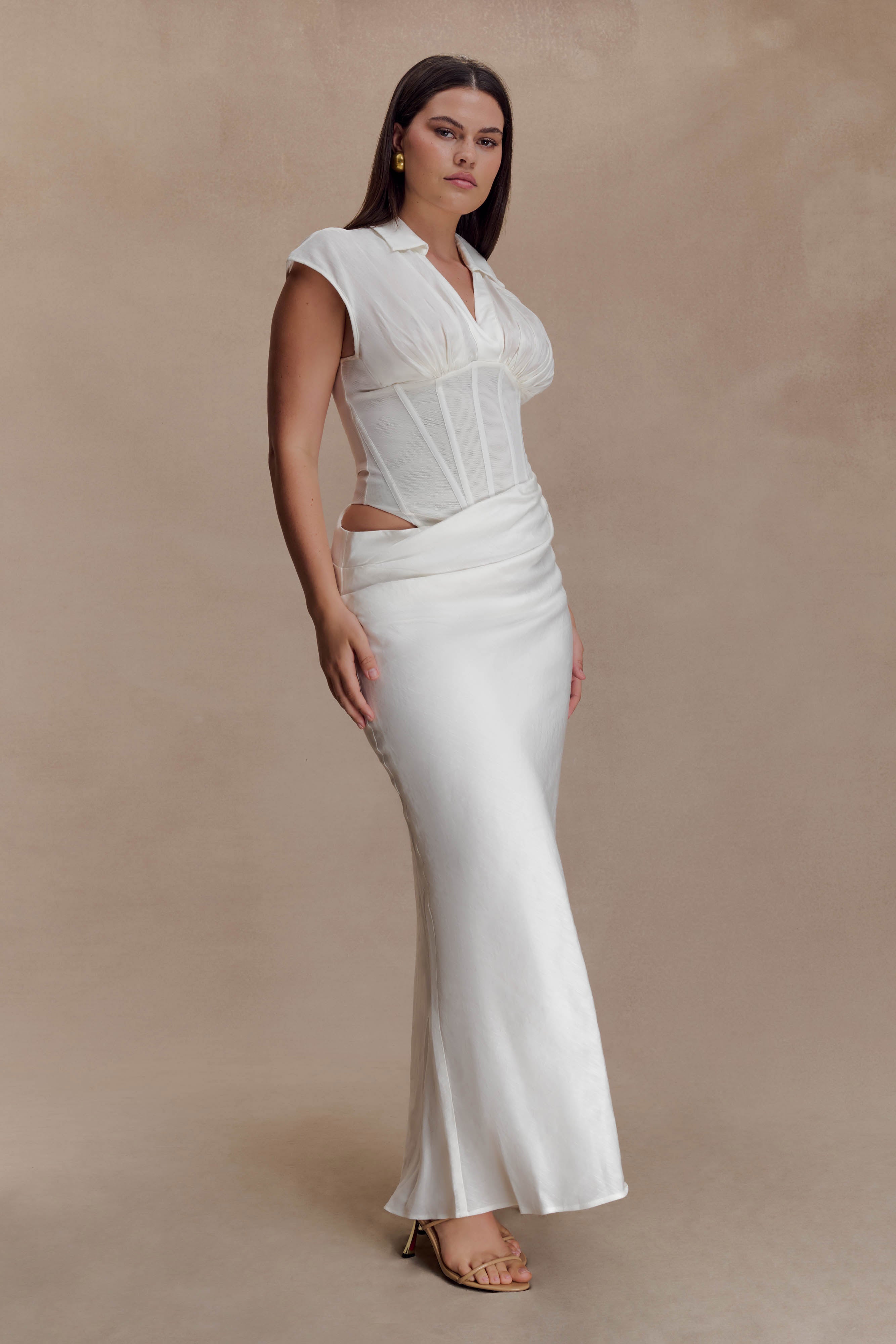 Saphira Shirt Corset Maxi Dress
