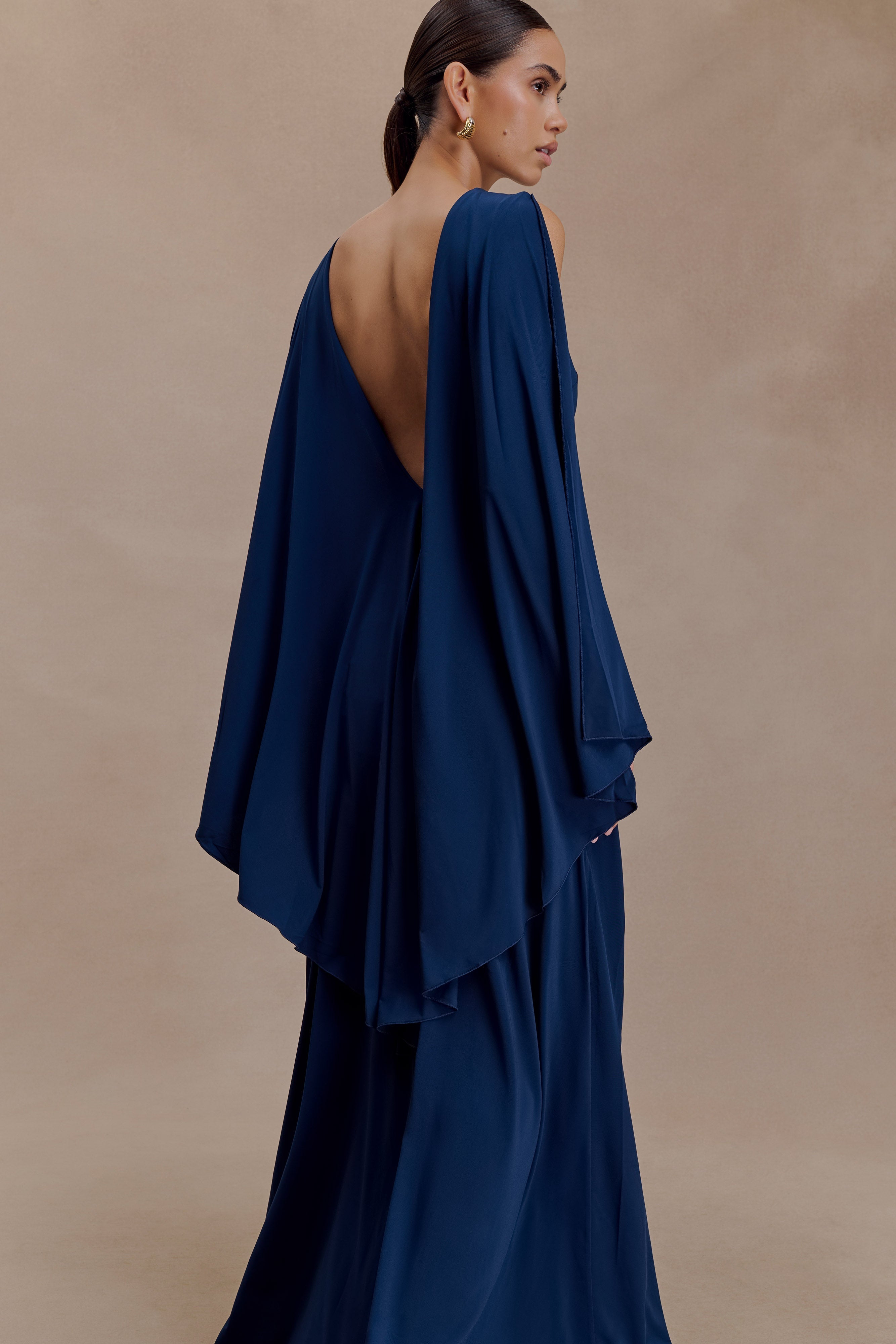 Emory Jersey Cape Maxi Dress