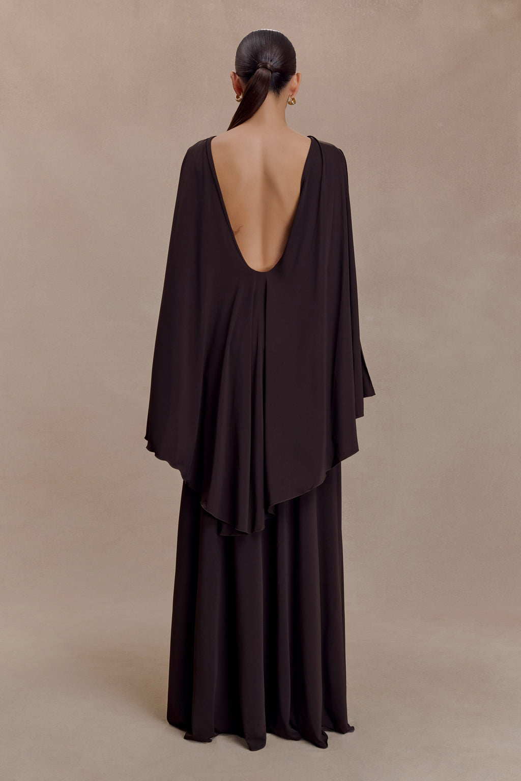 Emory Jersey Cape Maxi Dress
