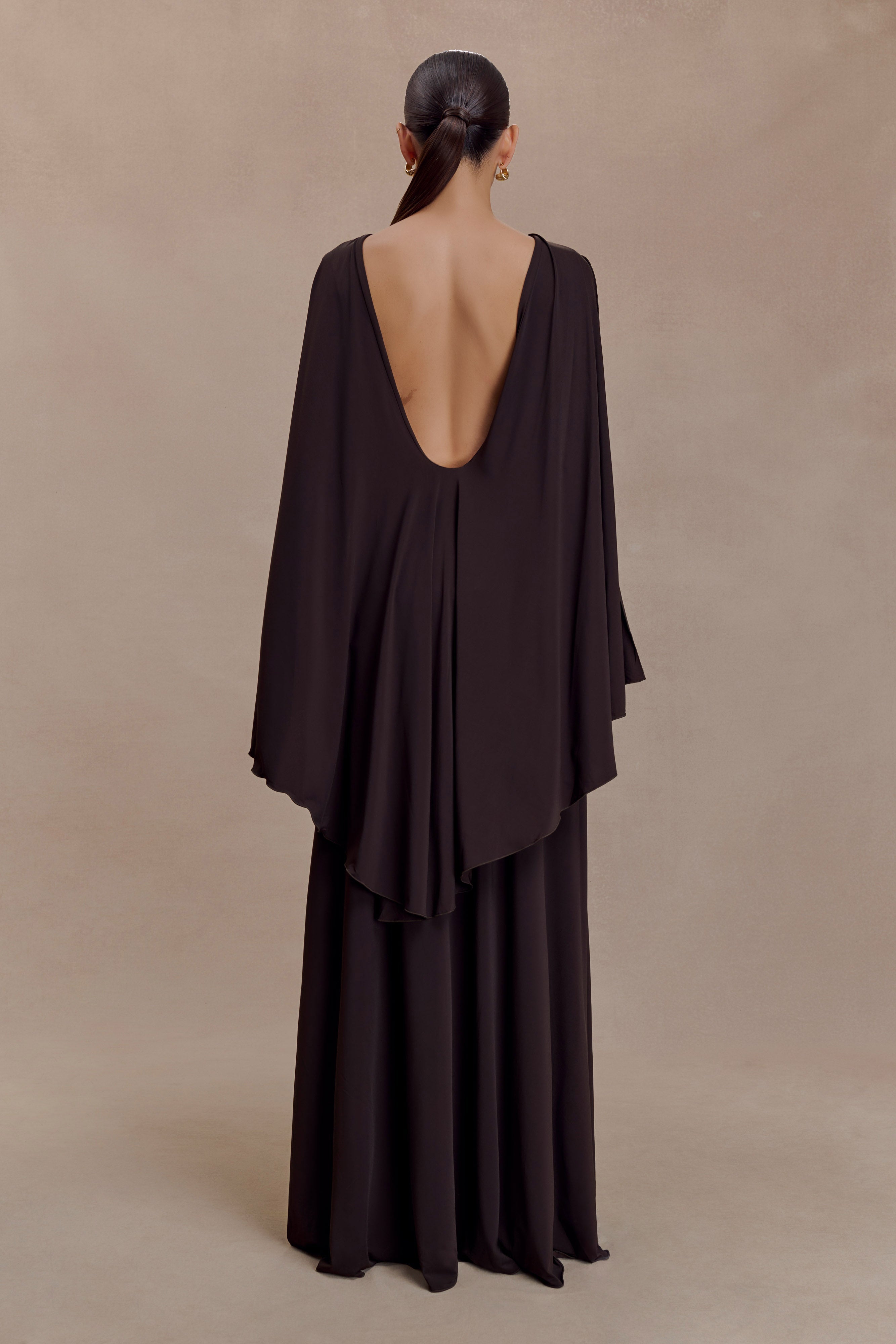 Emory Jersey Cape Maxi Dress