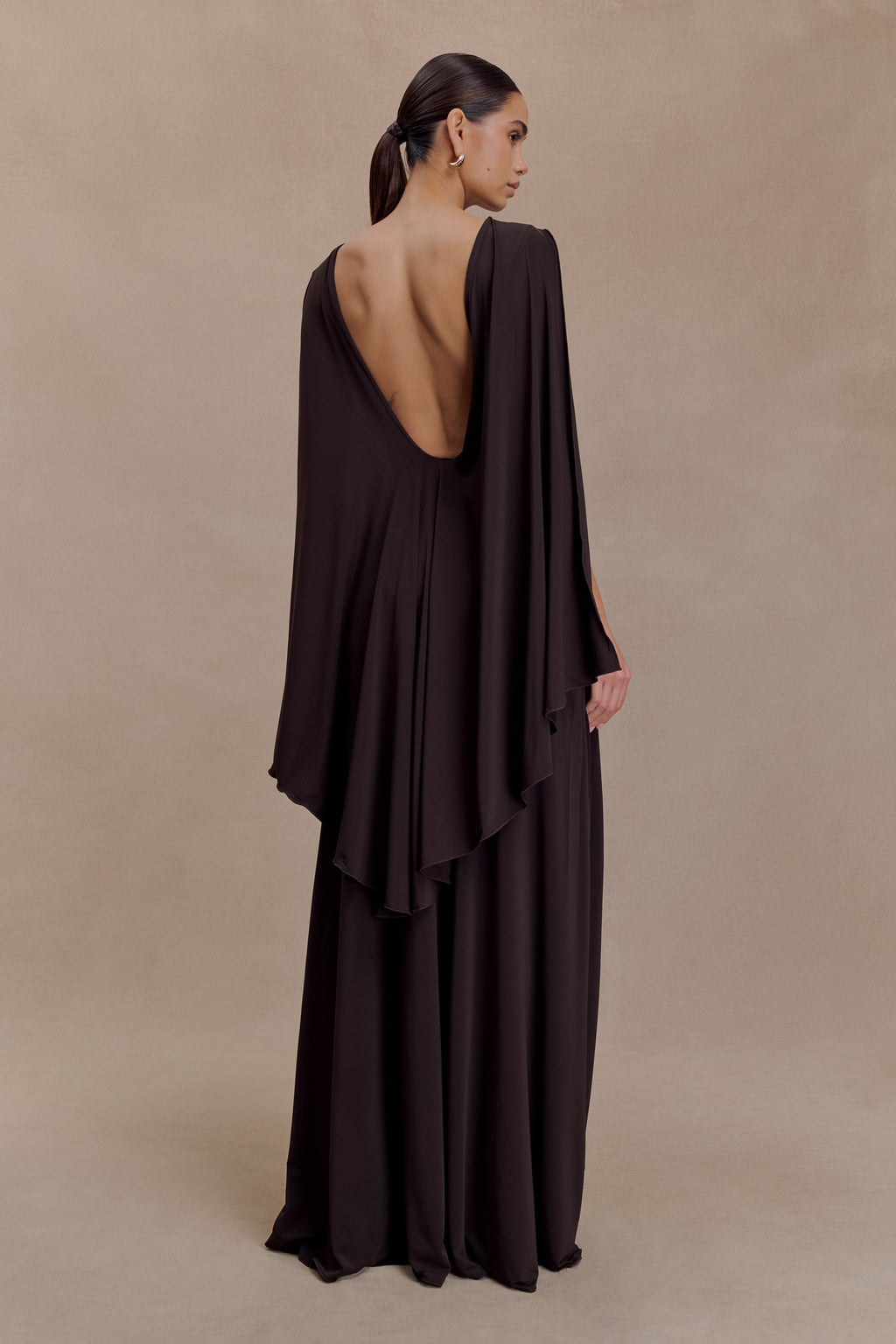 Emory Jersey Cape Maxi Dress