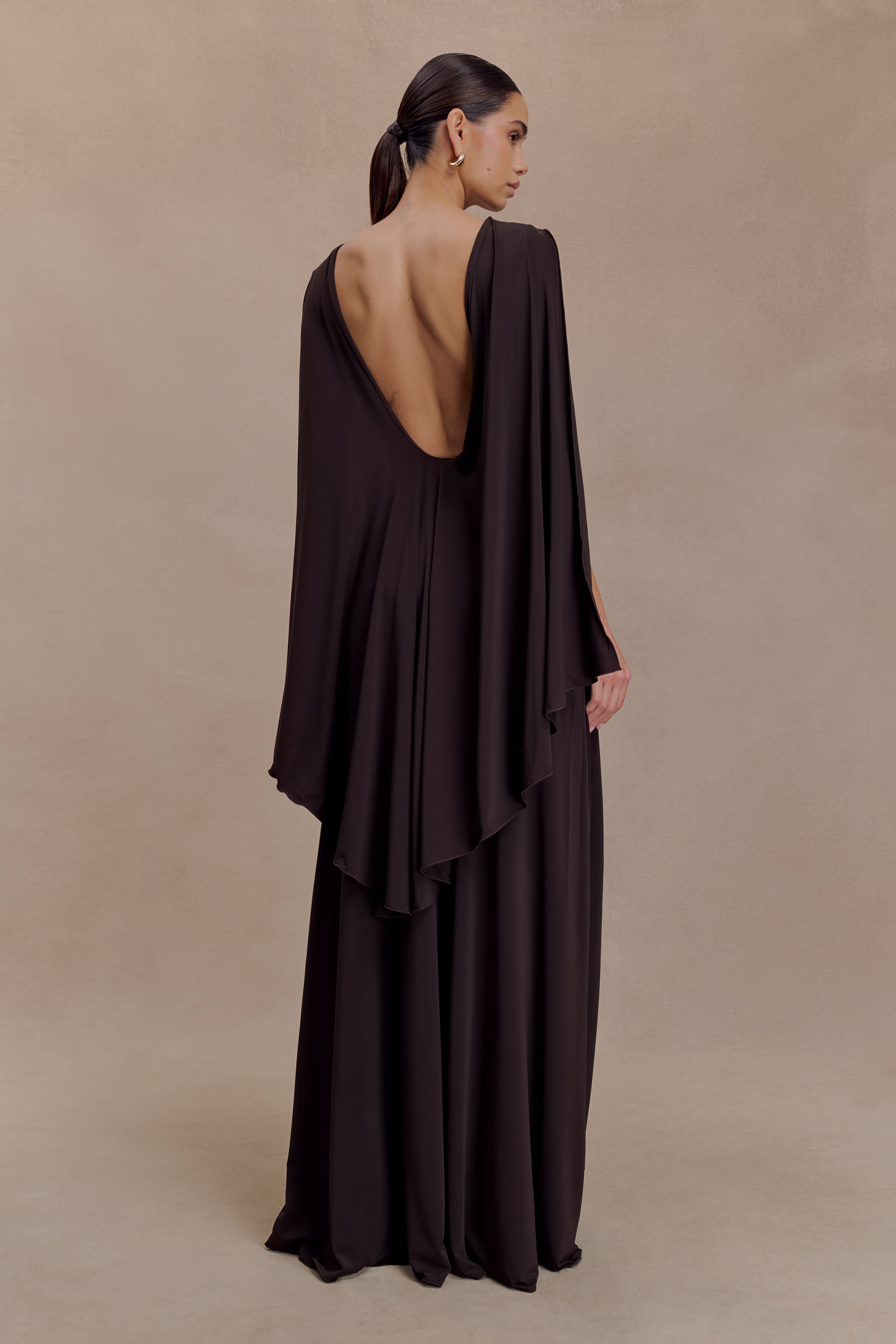 Emory Jersey Cape Maxi Dress