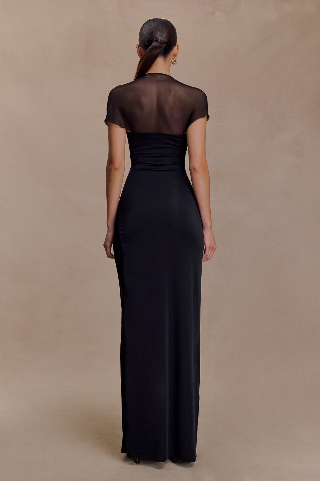 Wyatt Slinky And Mesh Maxi Dress