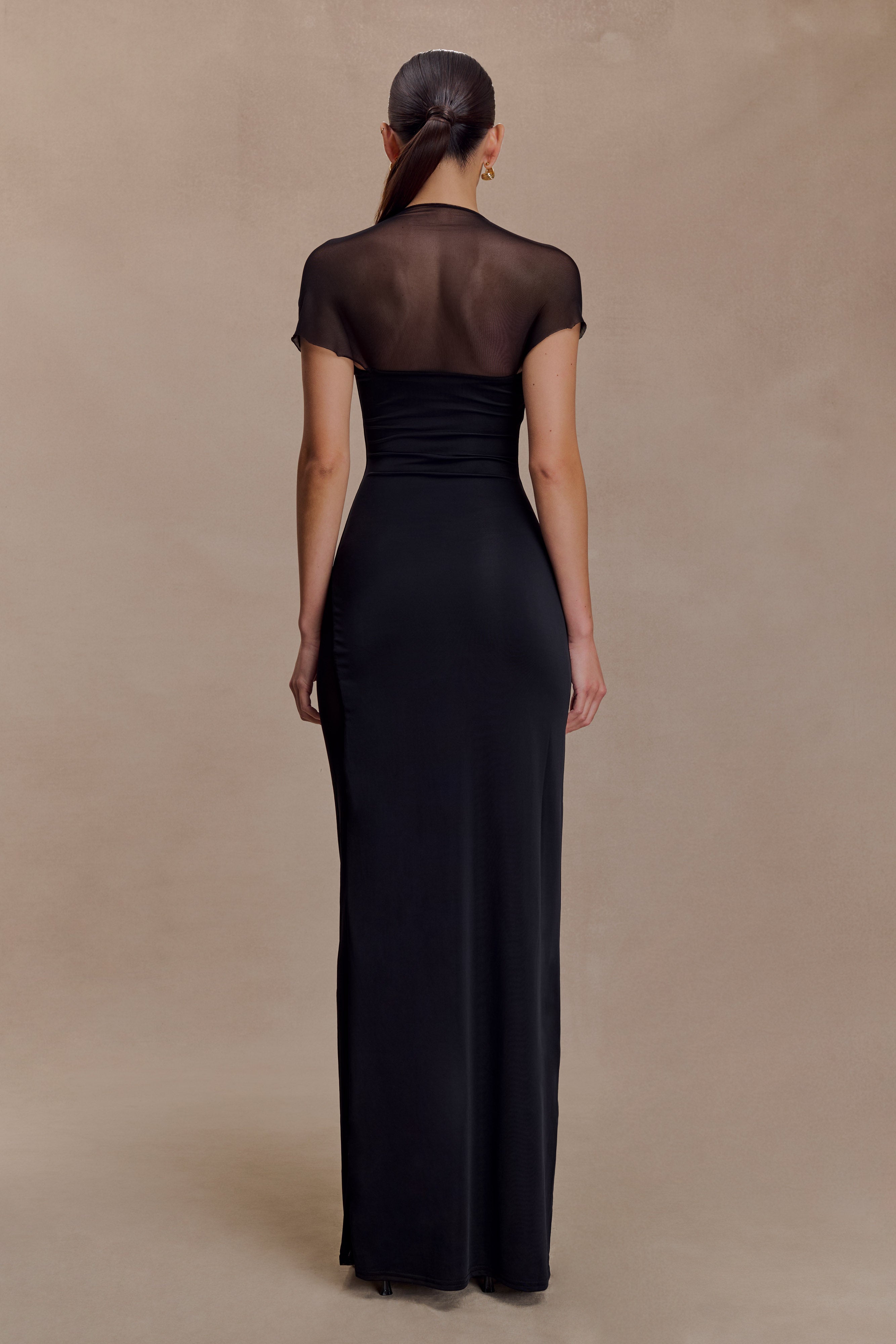 Wyatt Slinky And Mesh Maxi Dress