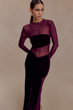 Davina Velvet And Mesh Maxi Dress in Black – Chic&Drifts