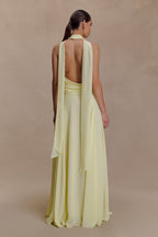Santal Floral Chiffon Halter Maxi Dress in Black – Chic&Drifts