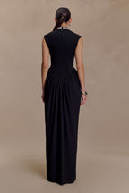 Elisa Diamante Neck Maxi Dress in Black – Chic&Drifts