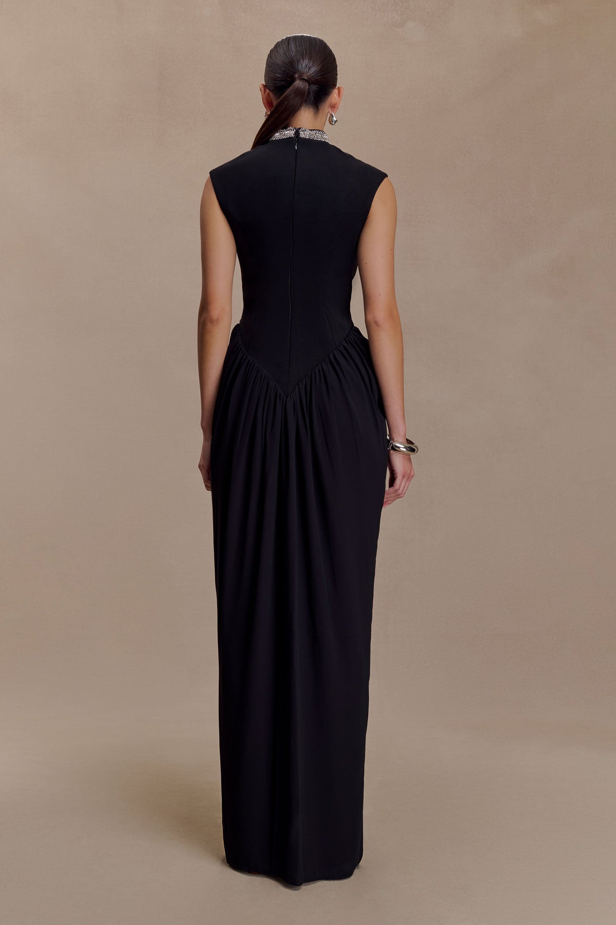 Elisa Diamante Neck Maxi Dress in Black – Chic&Drifts