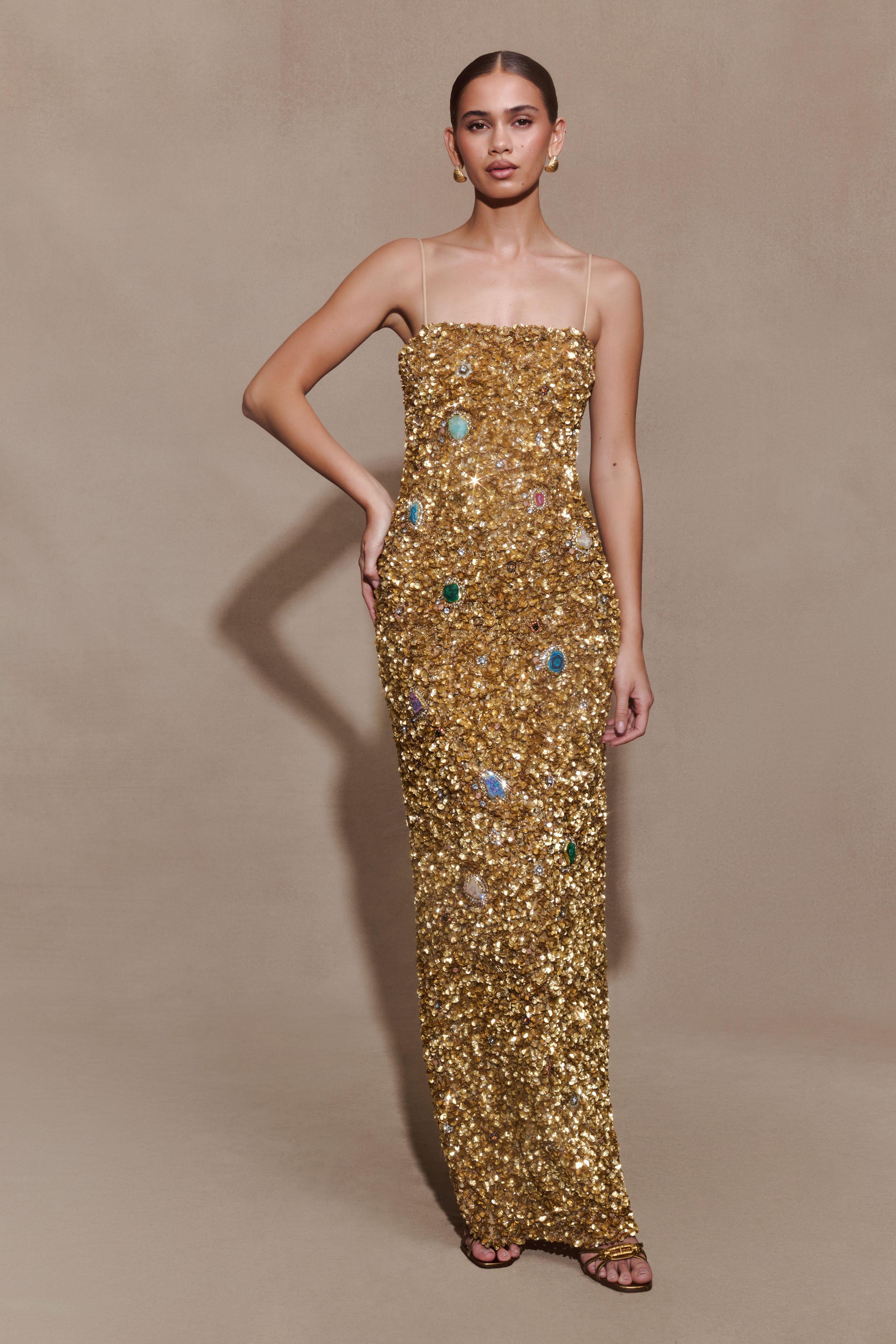 Porter Hand Beaded Midi Dress
